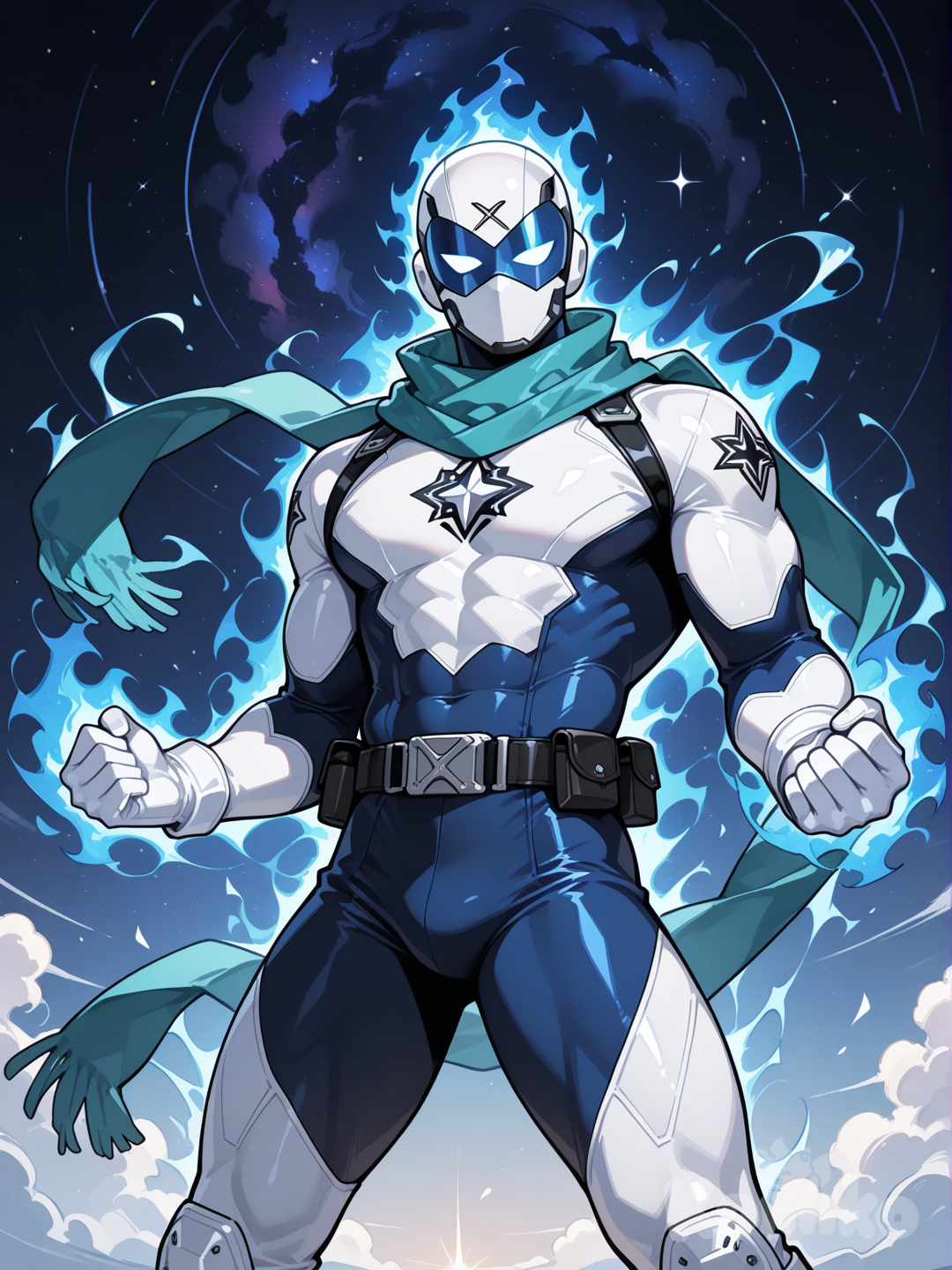Enzian Blau Superhero