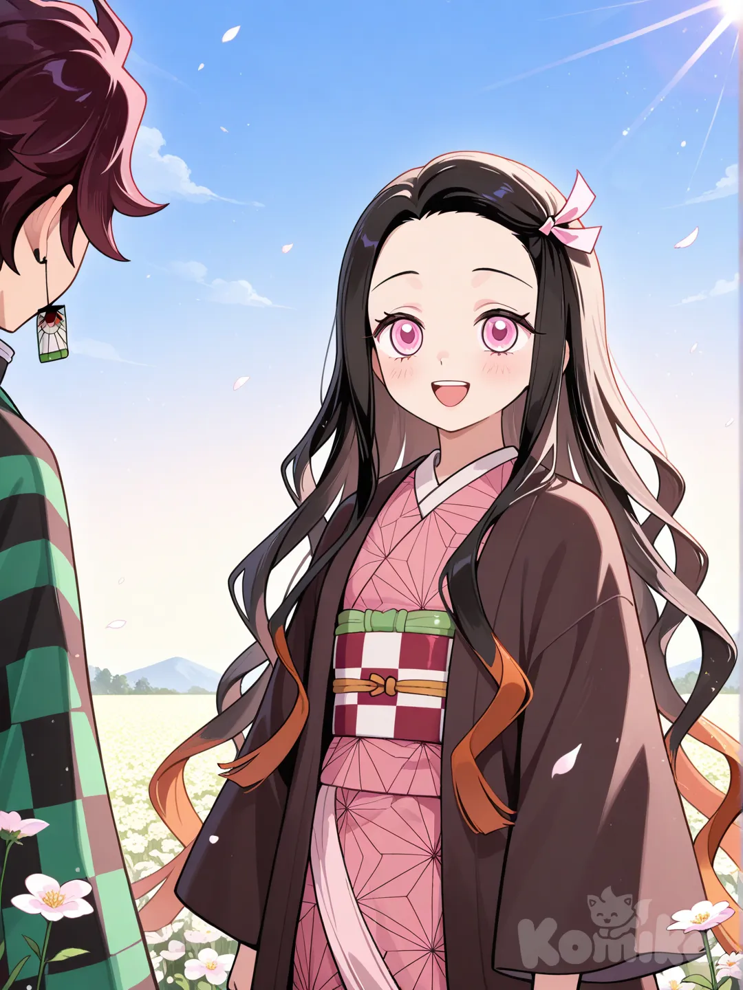 Ambos hermanos Kamado felices :3