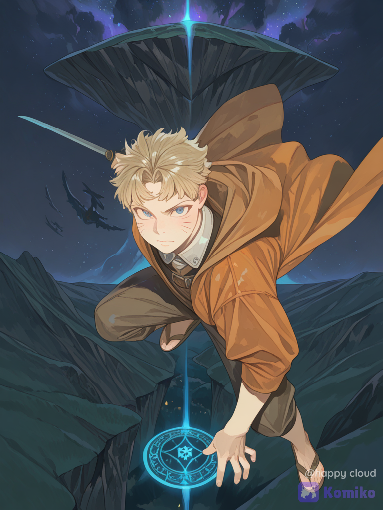 [glimmer-anime-style], A boy travels to another world, where every realm is filled with new life and endless mysteries. But every story comes with a price. Join me on an unknown adventure, where everything seems impossible… and together, we’ll discover the impossible. 🌌⚔️✨, @Uzumaki_Naruto