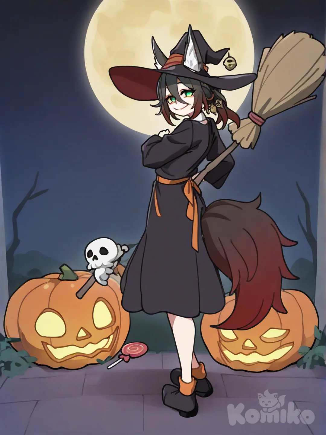 @Tingyun_(Honkai:Star_Rail) , [clean-lines-style] Halloween