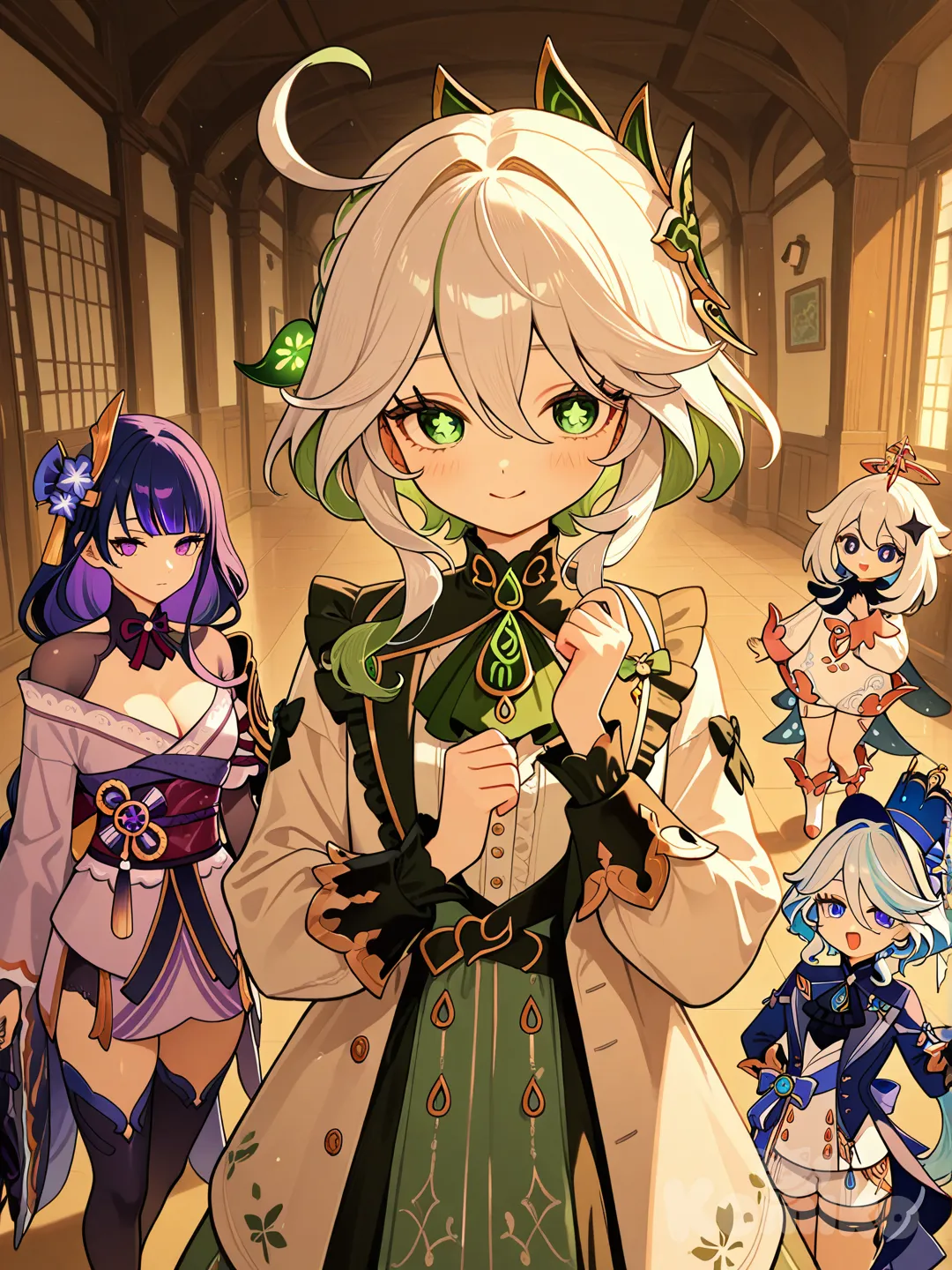 @Furina_(Genshin_Impact), @Nahida_(Genshin_Impact), @Raiden_Shogun, @Paimon_(Genshin_Impact)