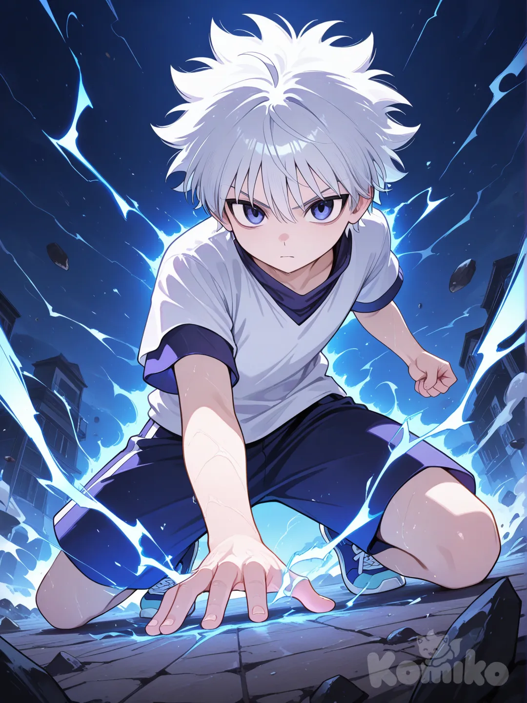 @Killua_Zoldyck avec de l'électricité autour