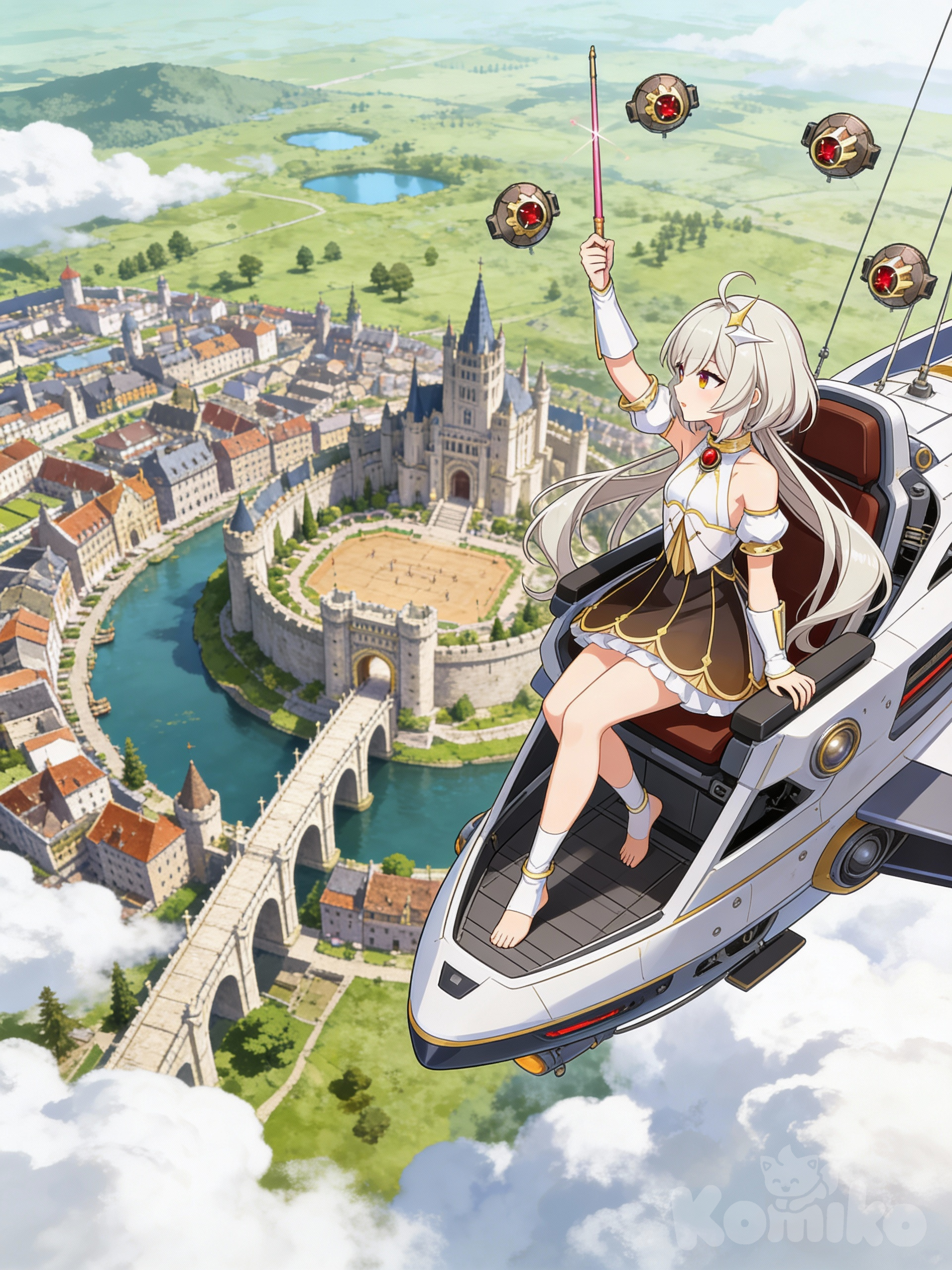 Eva : with interest observing the landscape.