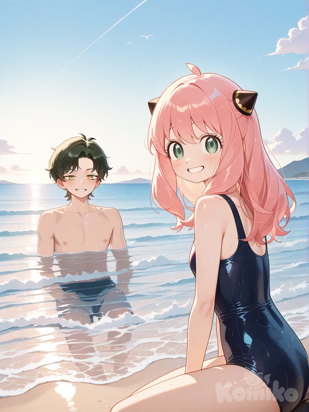 Anya and Damian at the beach!