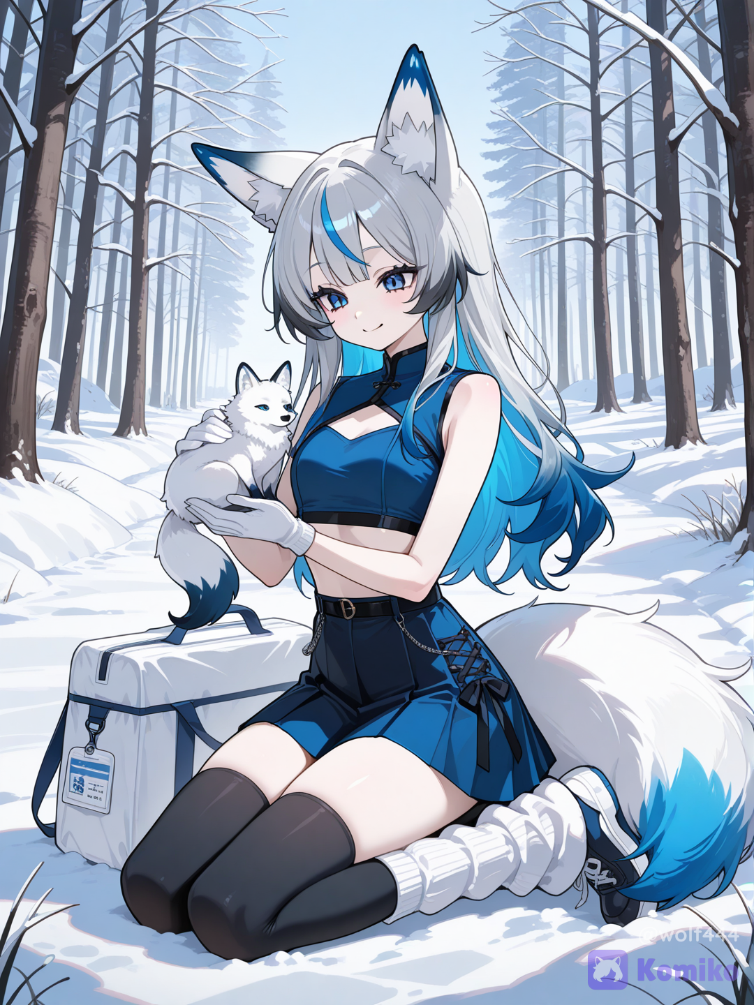 medical fox helping a baby fox!(0u0)