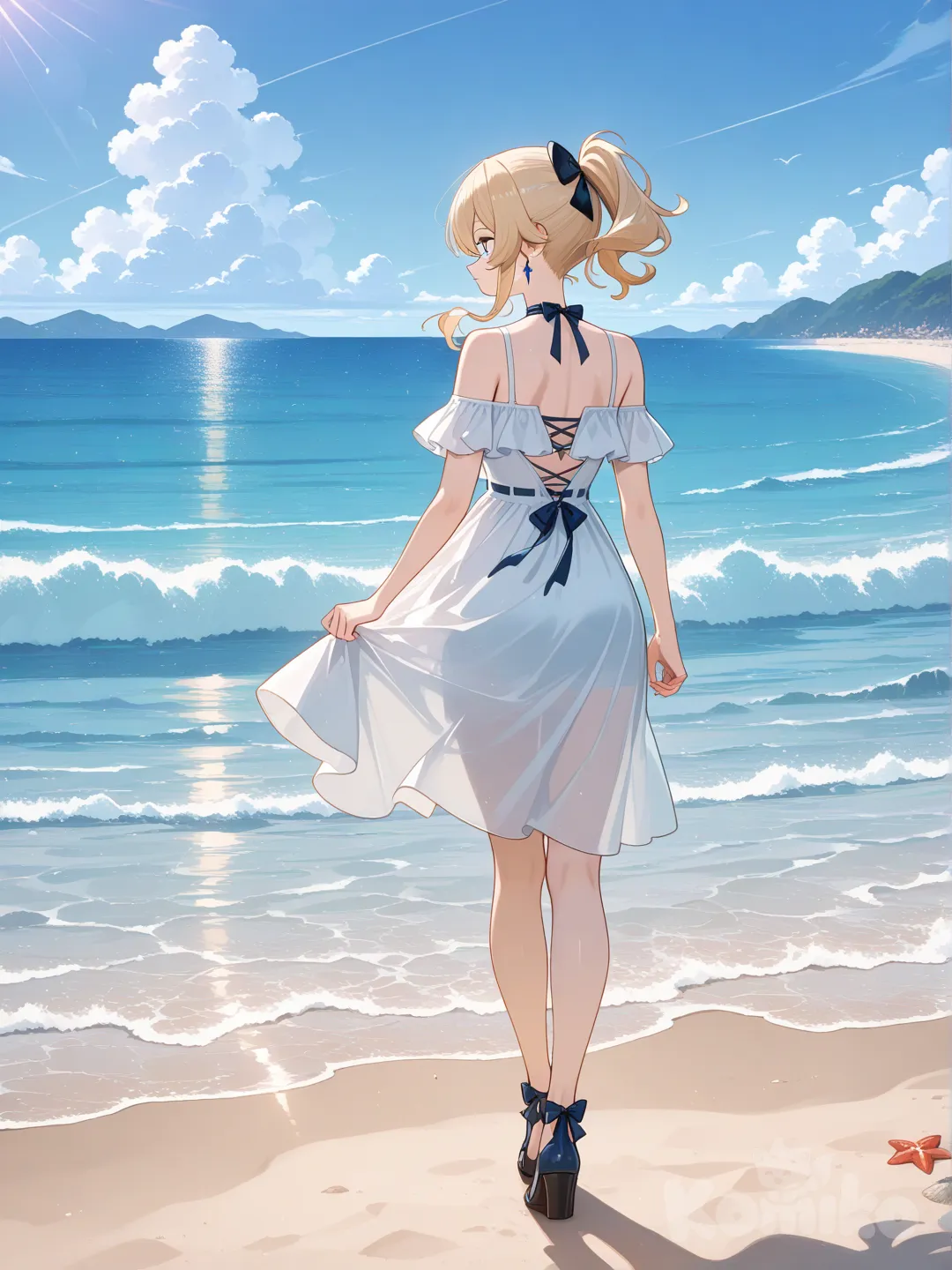 Jean on summer beach