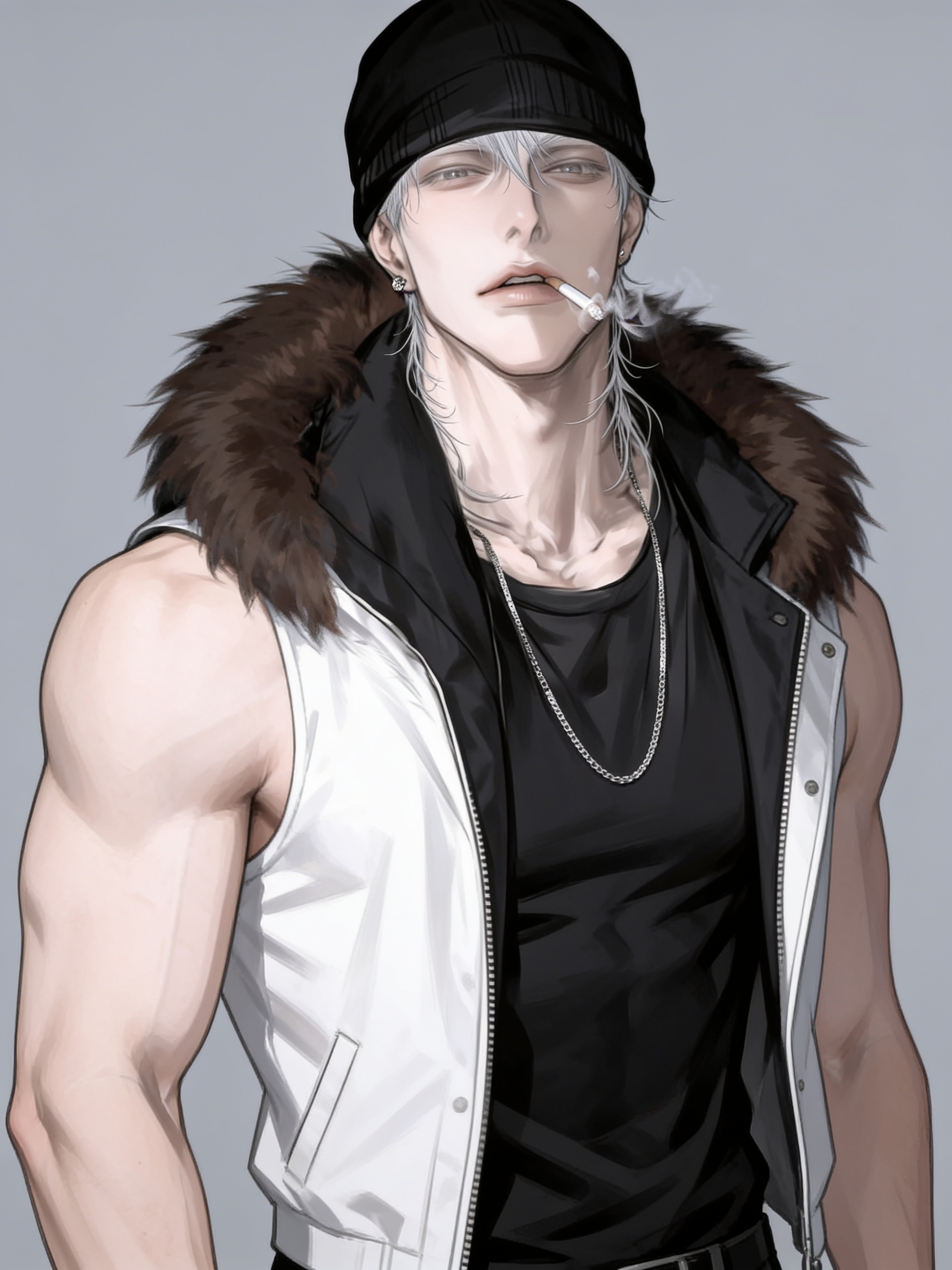1boy, athletic, gray eyes, fair skin, pale skin