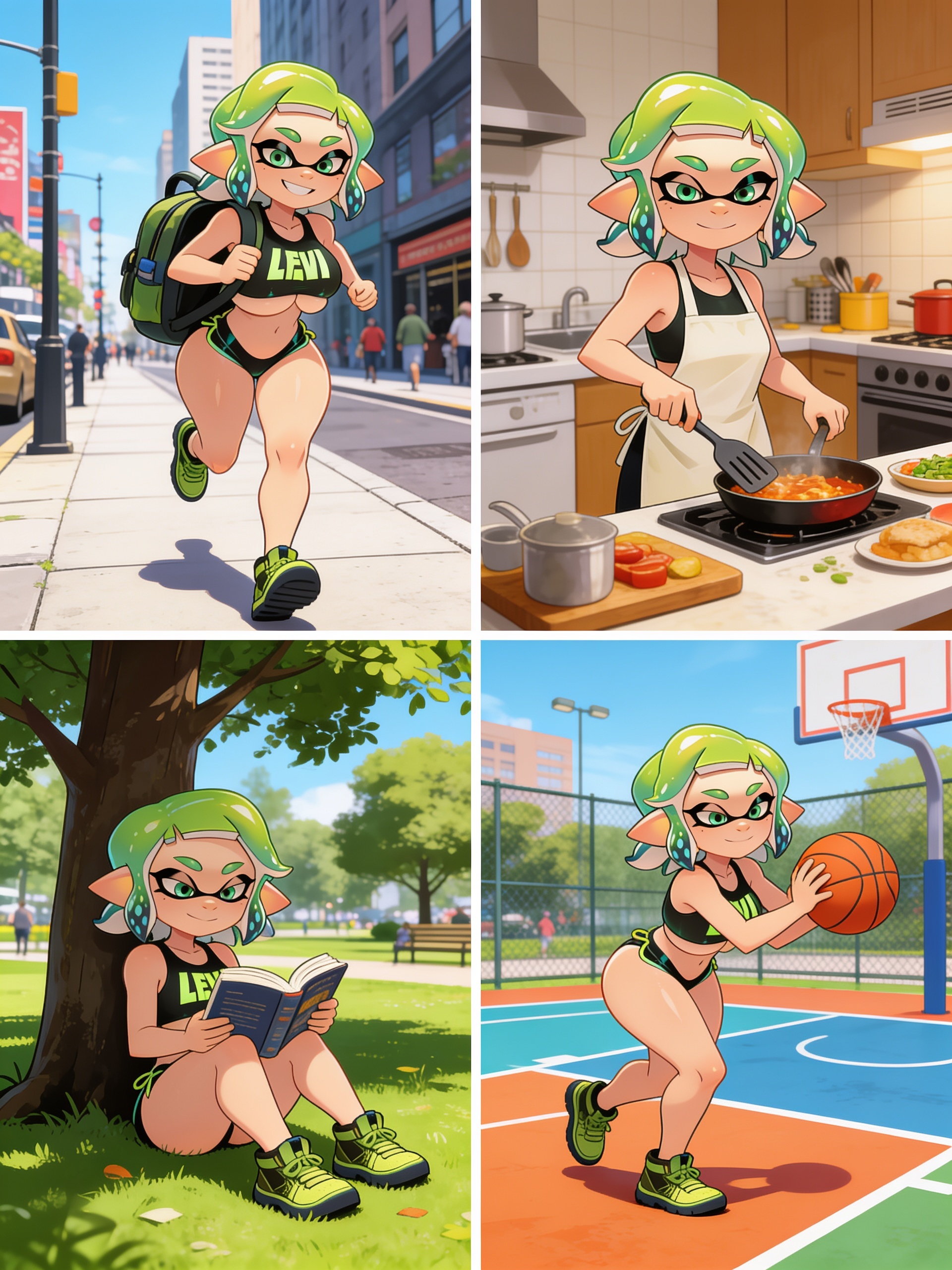 Make the character in the reference image do different types of activities