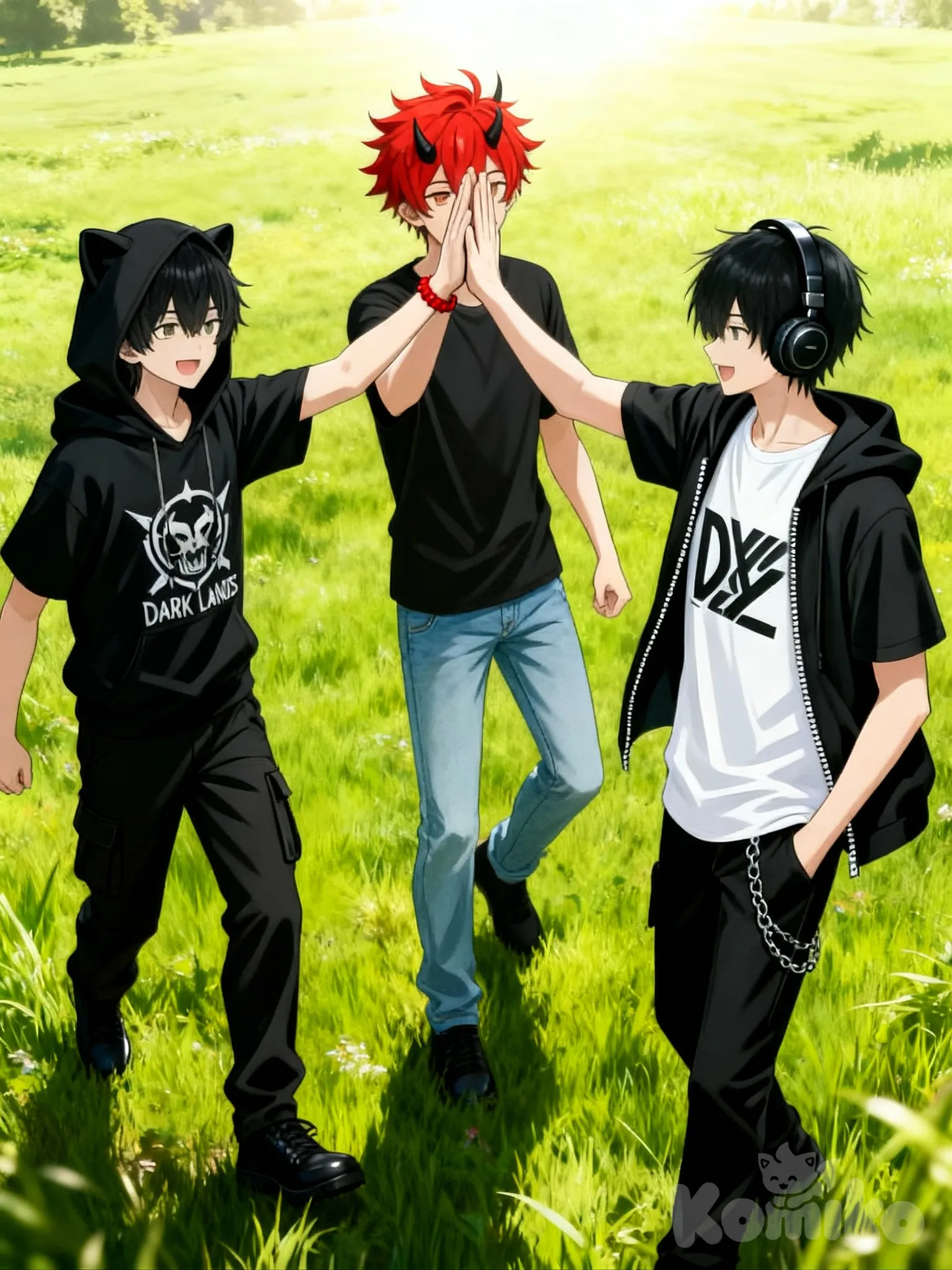 high five, @acker-l8J9, @nergath-malvor-35qW, @shinko-2-YhBV, top light, grassland