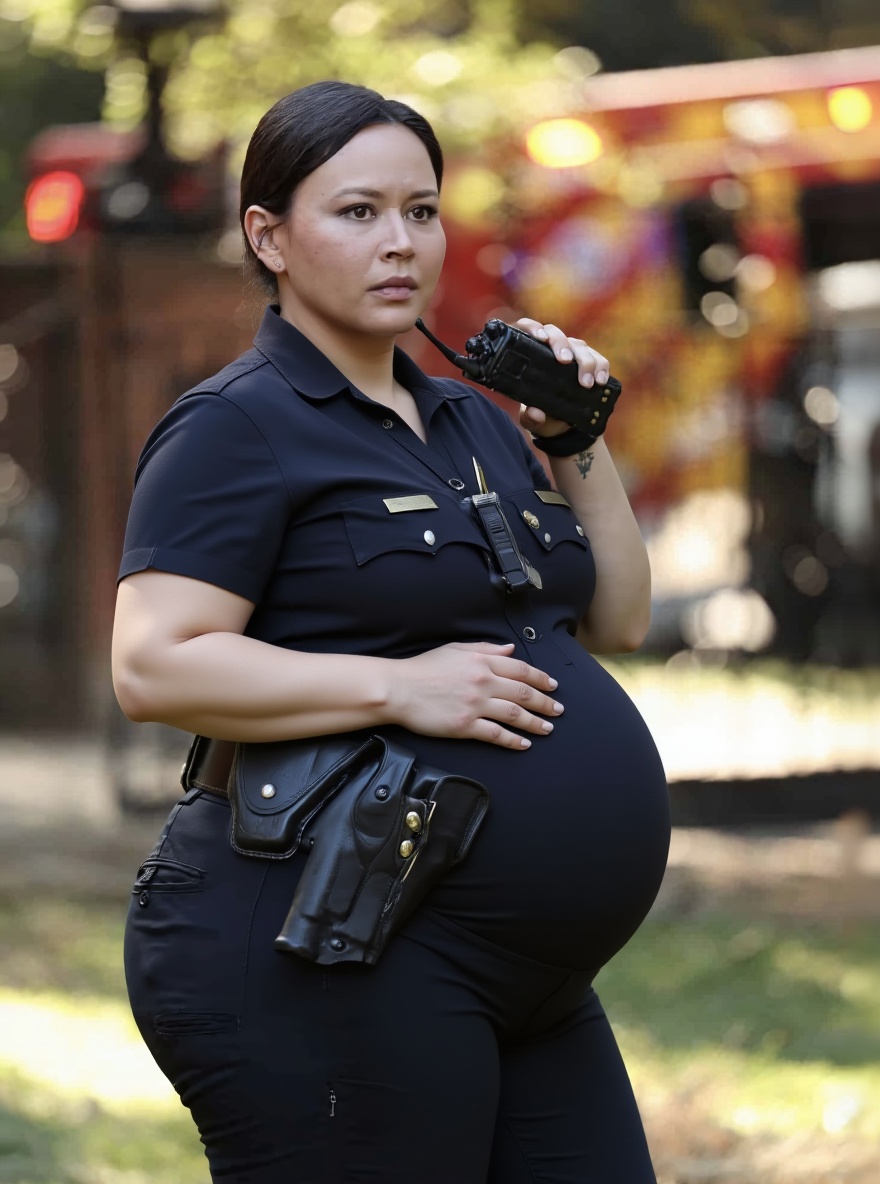 Make her pants real tight with really big thighs and a really big ass with real wide hips Leave her face alone make her have really really big boobs and big pregnant belly I want to see her with big big breasts big big thick thighs big hips that are curvy 10 times voluptuous ass with a big pregnant belly 10 times the normal size of a regular pregnancy woman leave her outfit alone