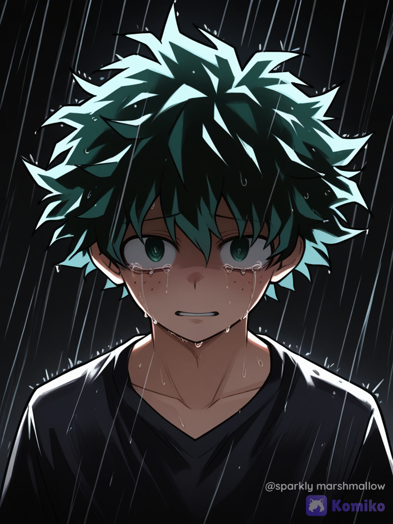 dark in a broken suicidal way izuku midoriya