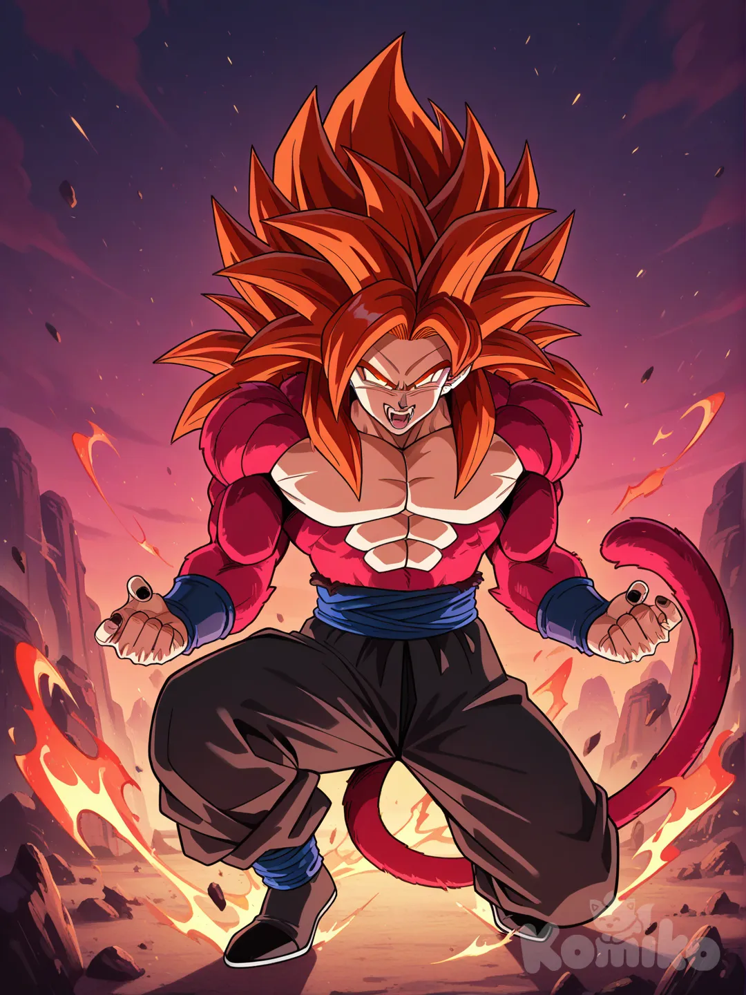 Migrate no hi, Lions from helluva boss, ssj, cabelo espetado, super Sayajin 4