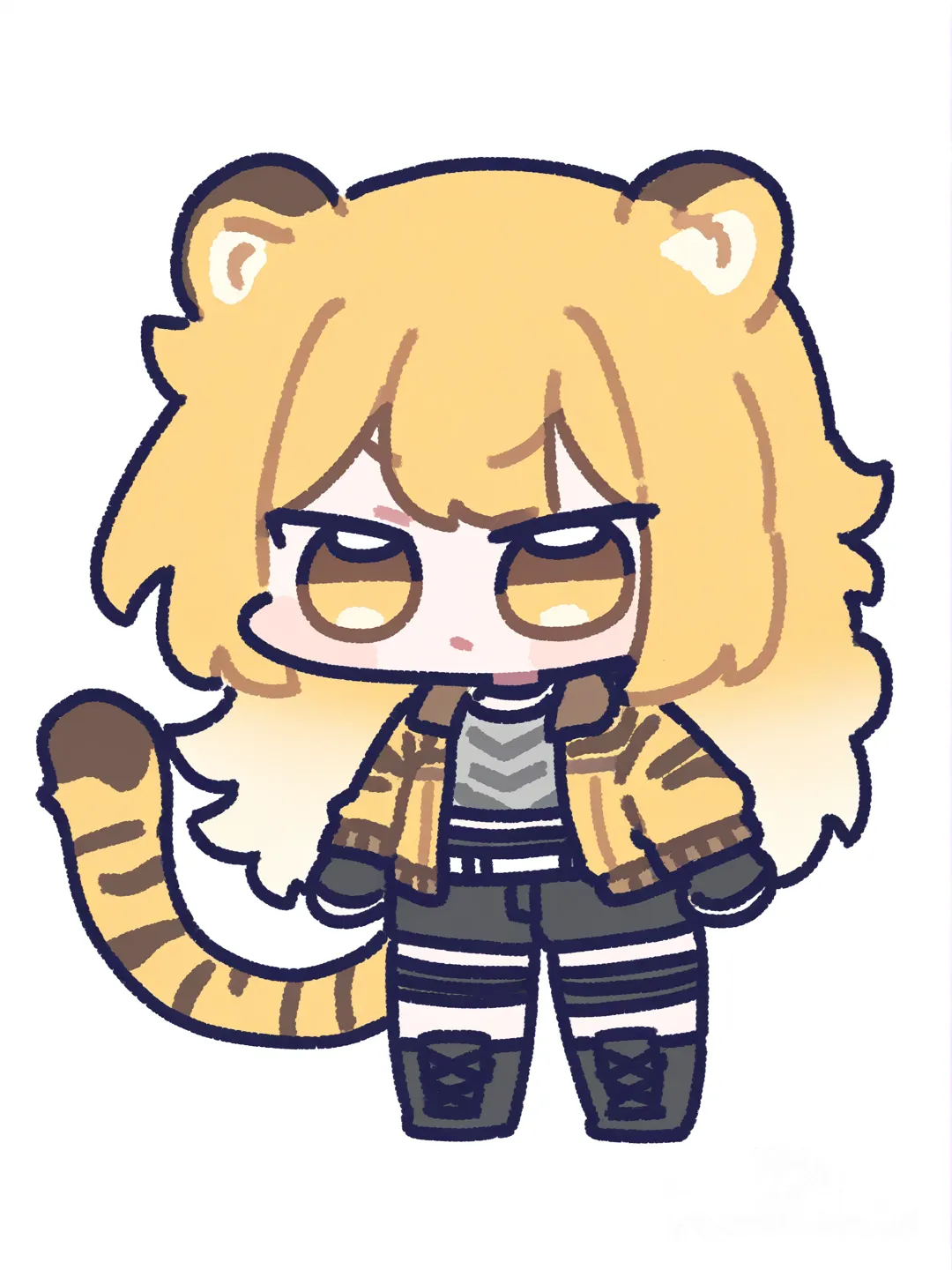 @ju-fufu-1Voz, [chibi-sticker-style], fluffy hair