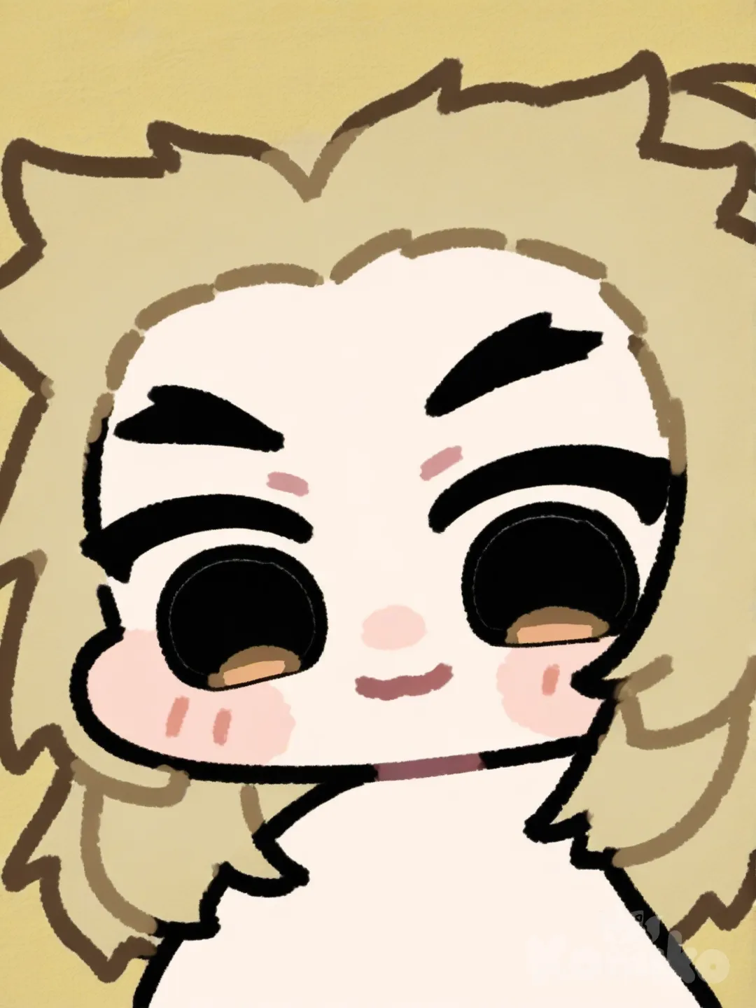 Rengoku Kyoujurou, [blocky-faced-chibi-style], smile, blush