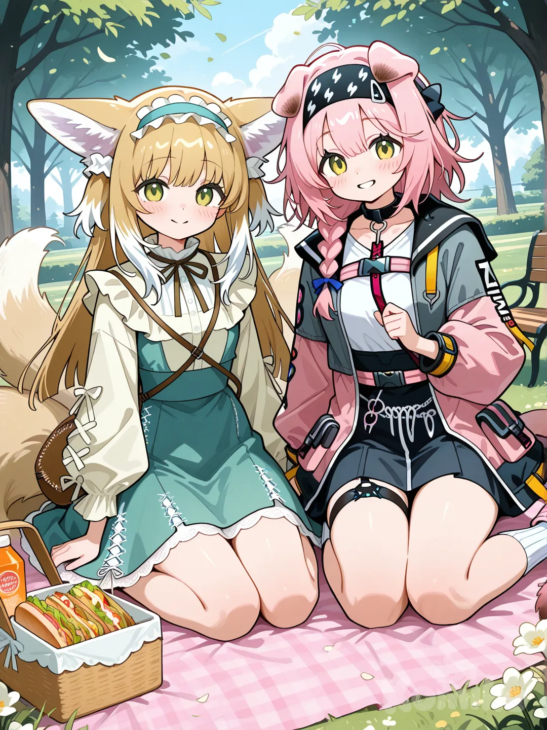 @Suzuran_(Spring_Praise)_(Arknights), @Goldenglow_(Arknights) 