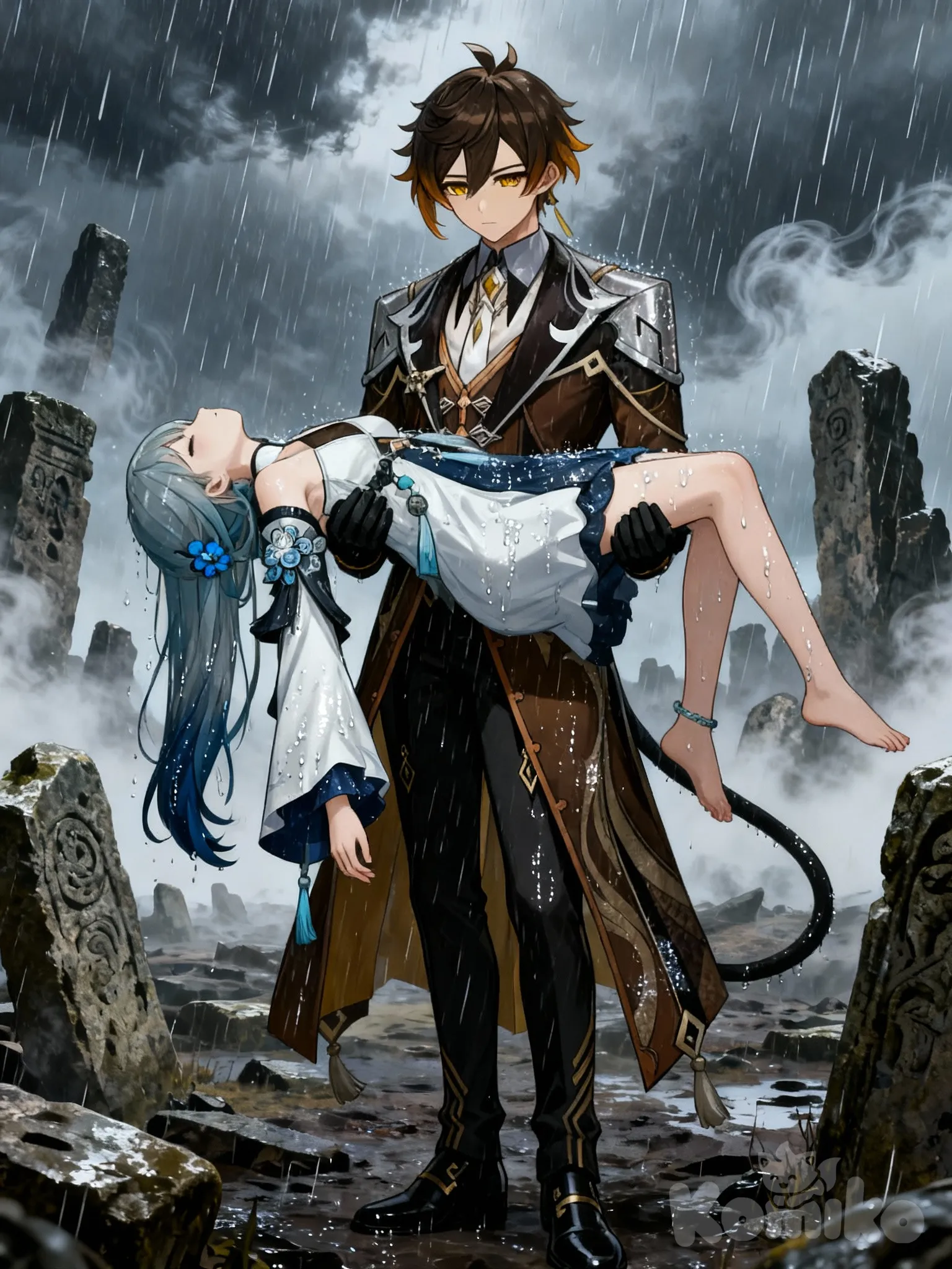 Guizhong dead in Zhongli's arms