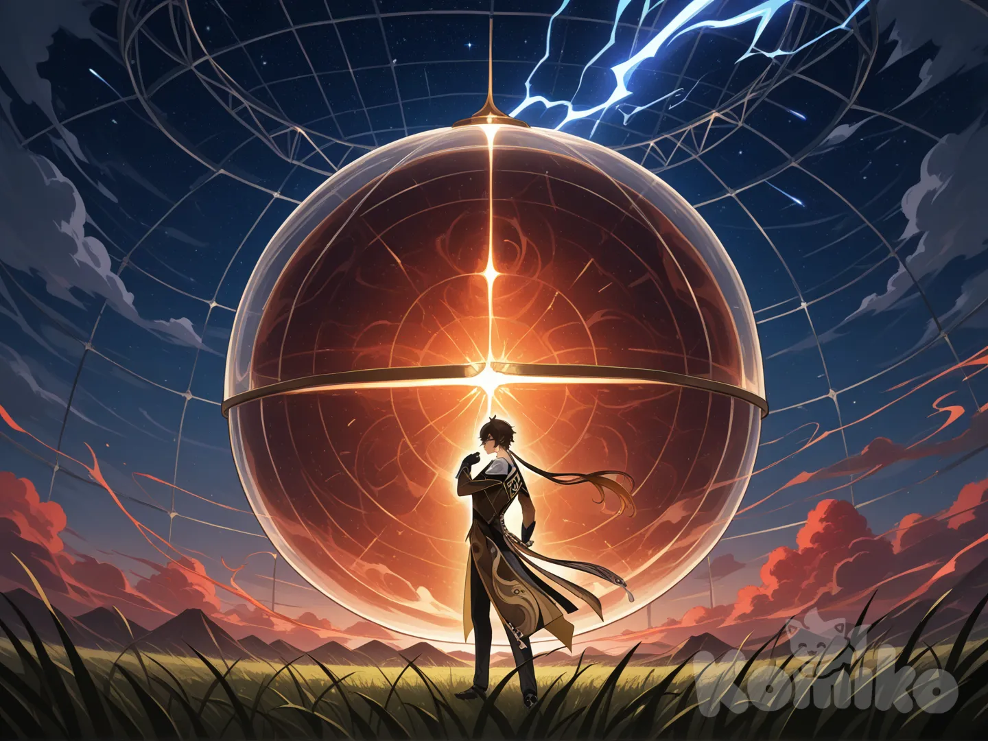 Zhongli setting up the fermament outside of teyvat?