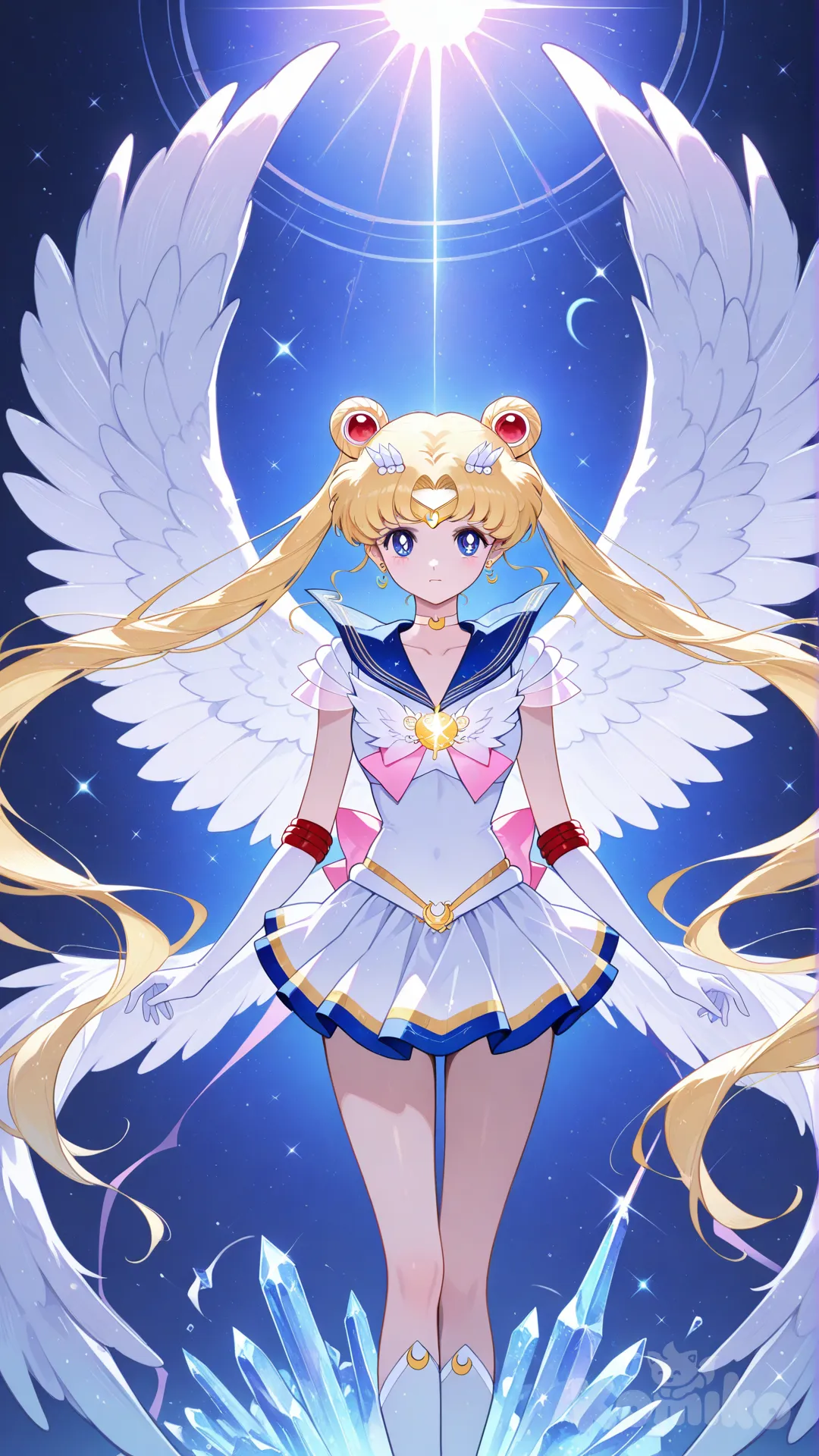sailor moon, tsukino usagi, eternal sailor moon, crystal, sunlight
