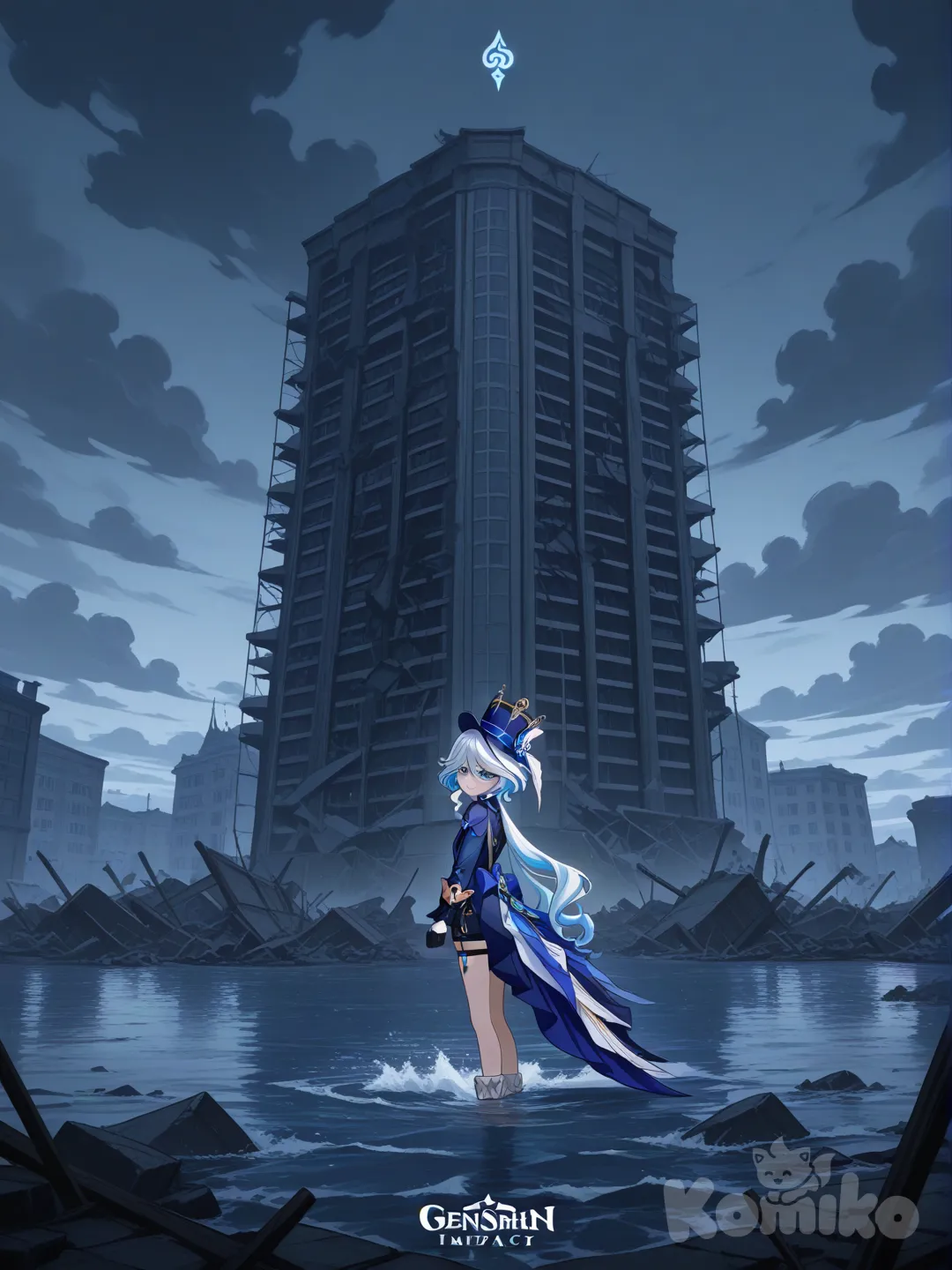 @Furina_(Genshin_Impact) viendo como fontaine es destruida pues el viajero nunca llego y es castigada a vagar por todo teyvat