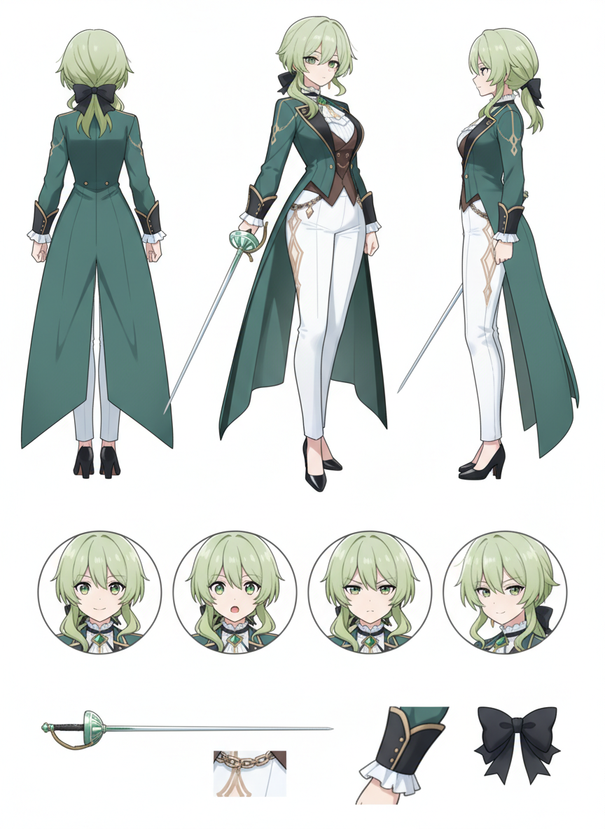 Alr...I did a turnaround sheet of her w facial expressions...(I praise her way too much)