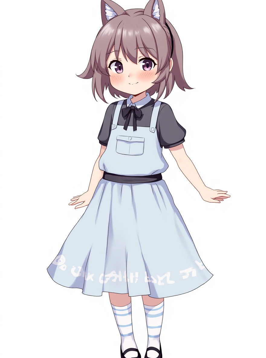 single character, full body, looking at viewer, anime style, simple background, white background