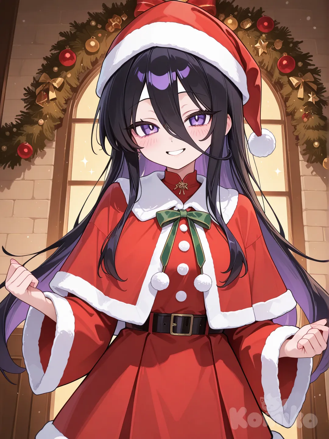 Miko Yotsuya from Mieruko-chan Christmas outfit