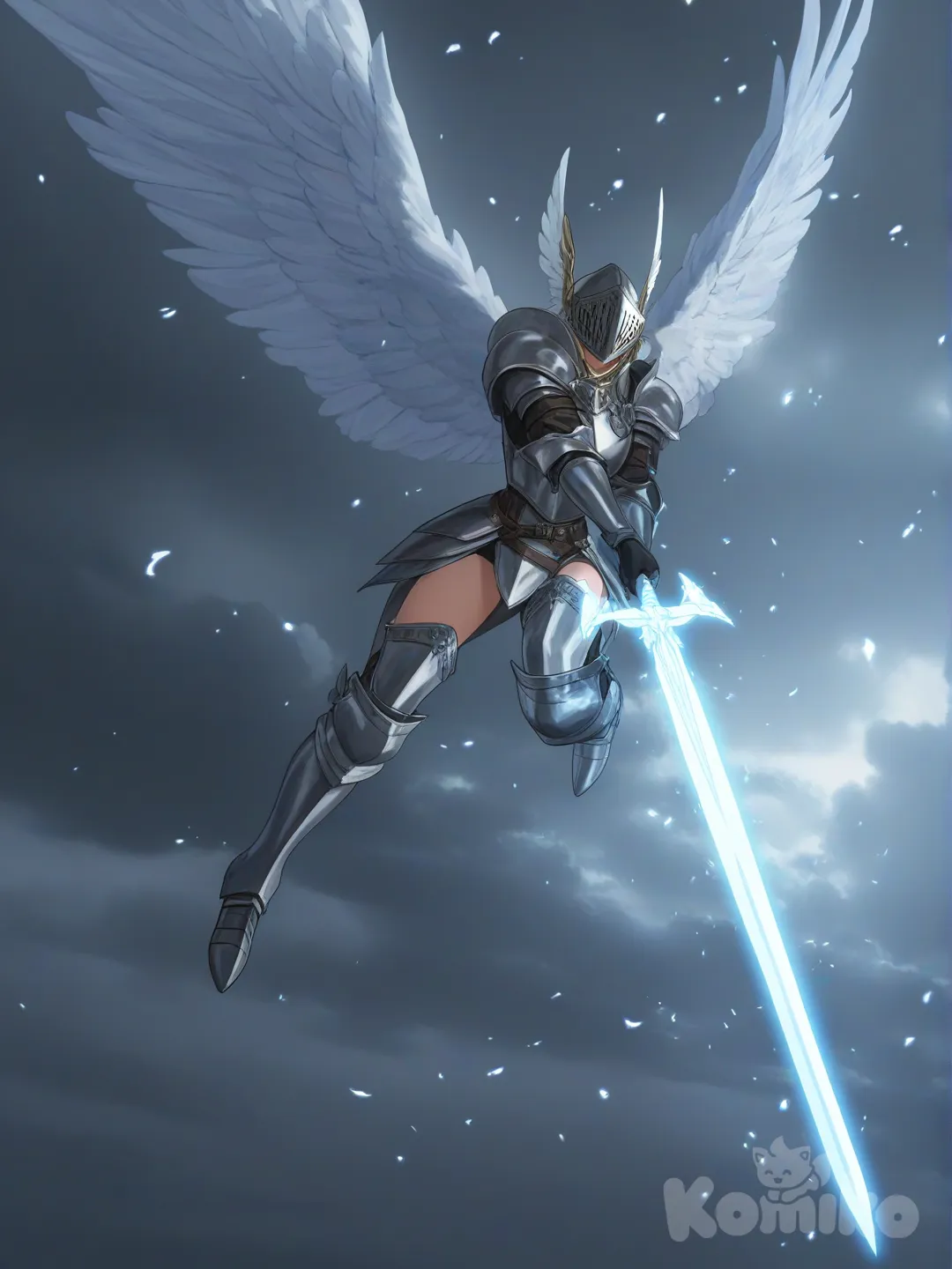 划开天空，女武神, [bright-anime-style]