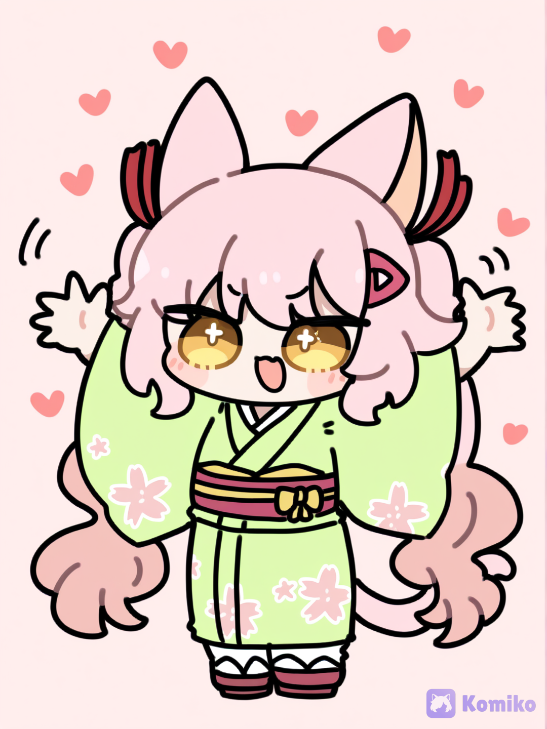 Emoji-con style, @nana-main-oc-EVEN, [soft-chibi-style], happy, excited, sweet, thinks its really cute