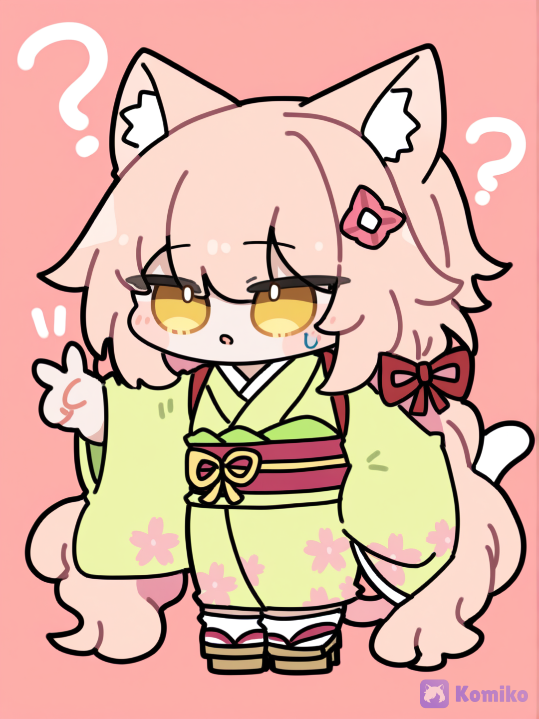 Emoji-con style, @nana-main-oc-EVEN, [soft-chibi-style], confused