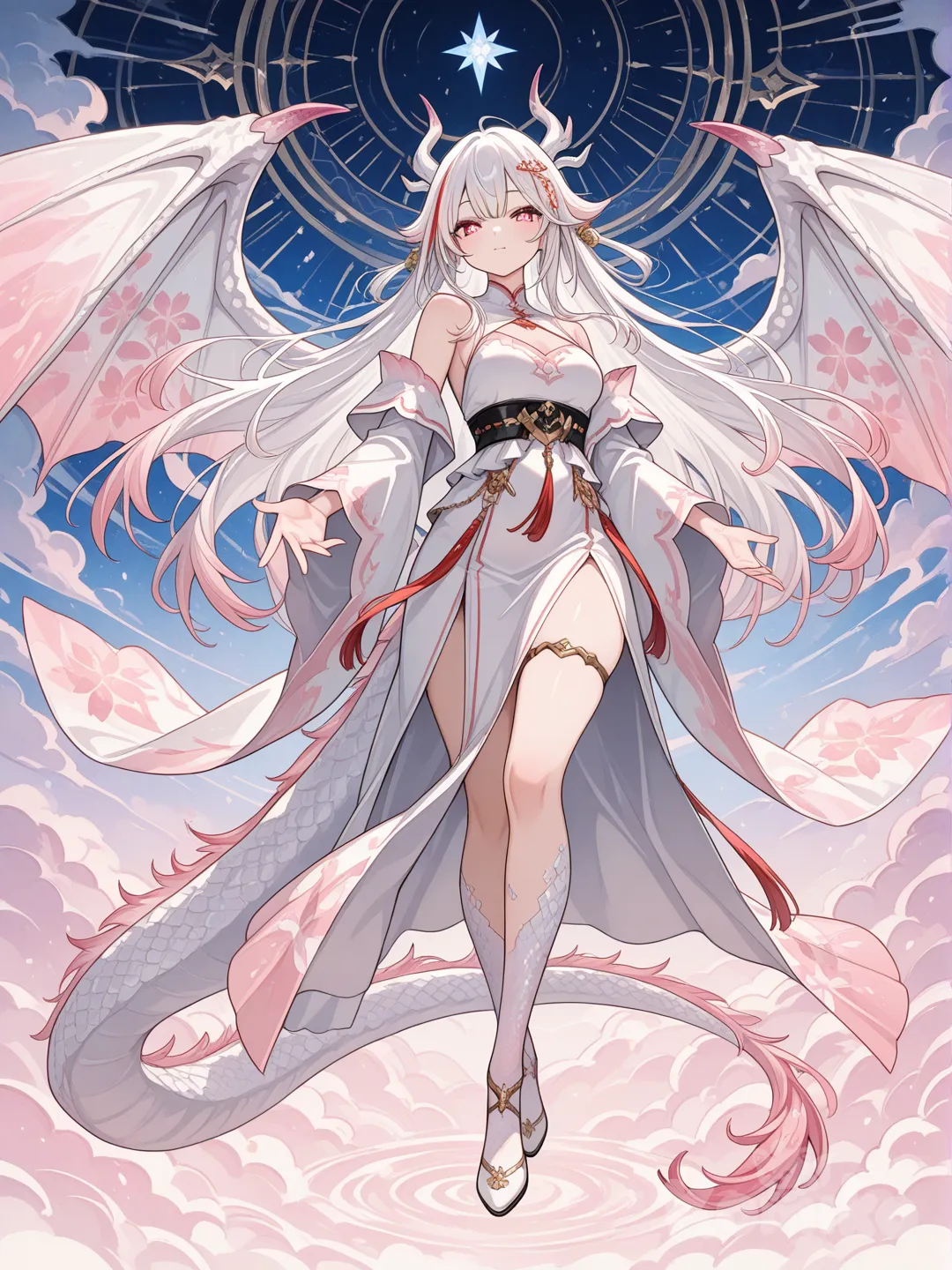 櫻白色頭髮嘅龍娘