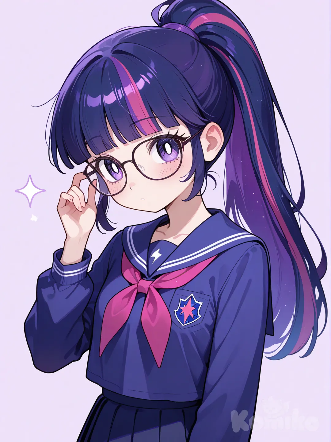 1girl,equestria girls art style,twilight sparkle