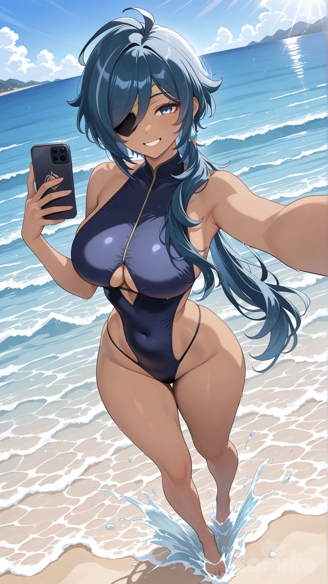 # @Kaeya_ as a women HOT DEEP BLUE