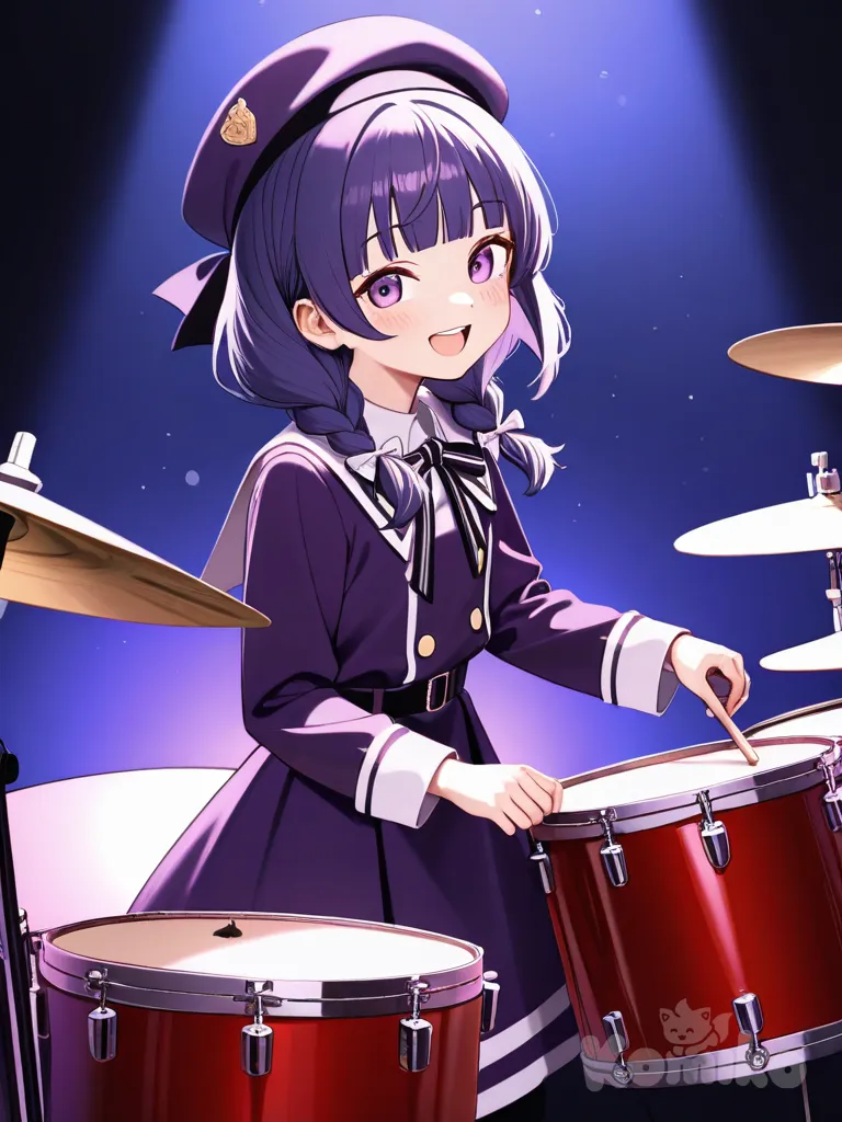 Girl playing the drums