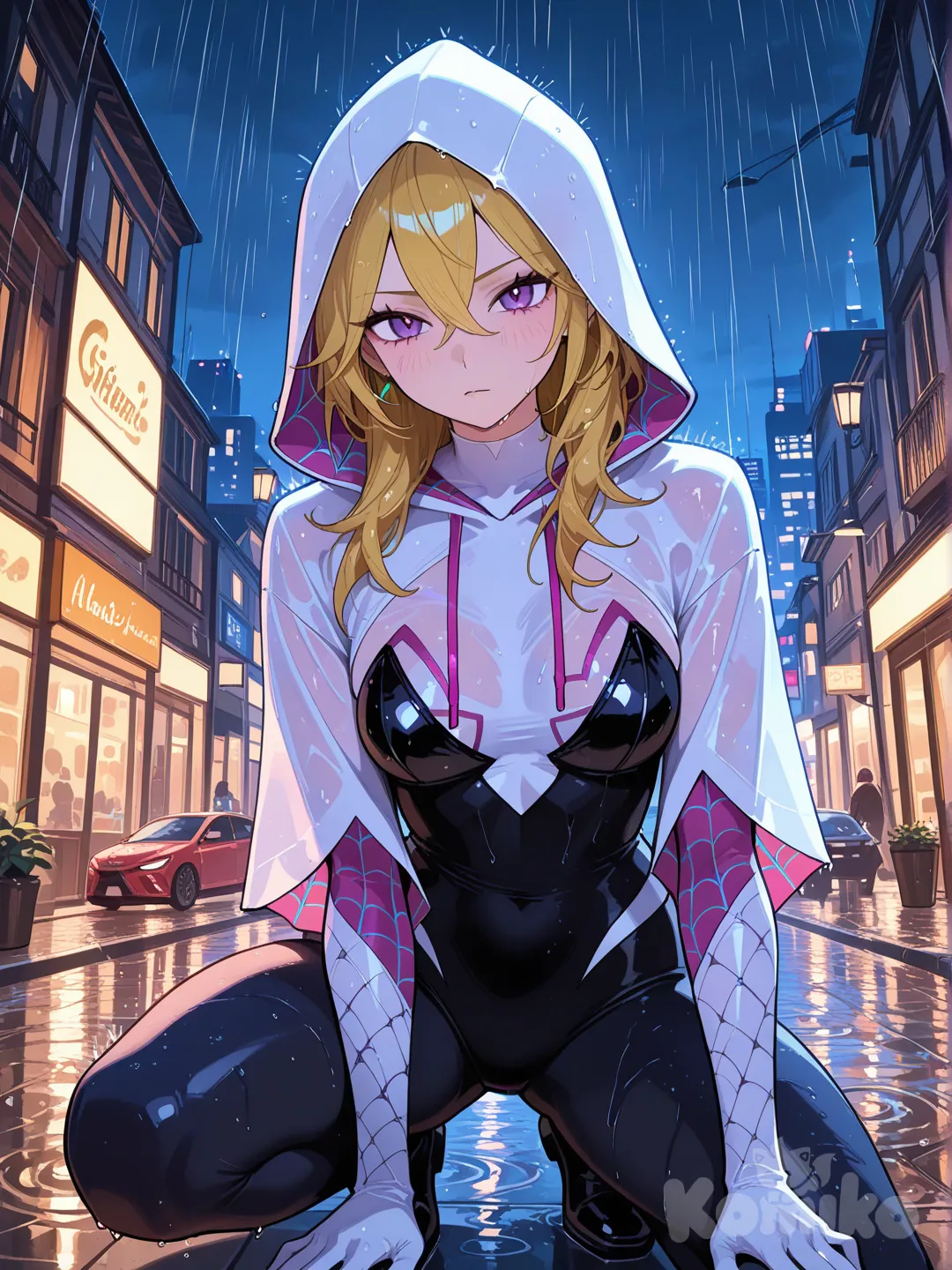 Spidergwen, rain