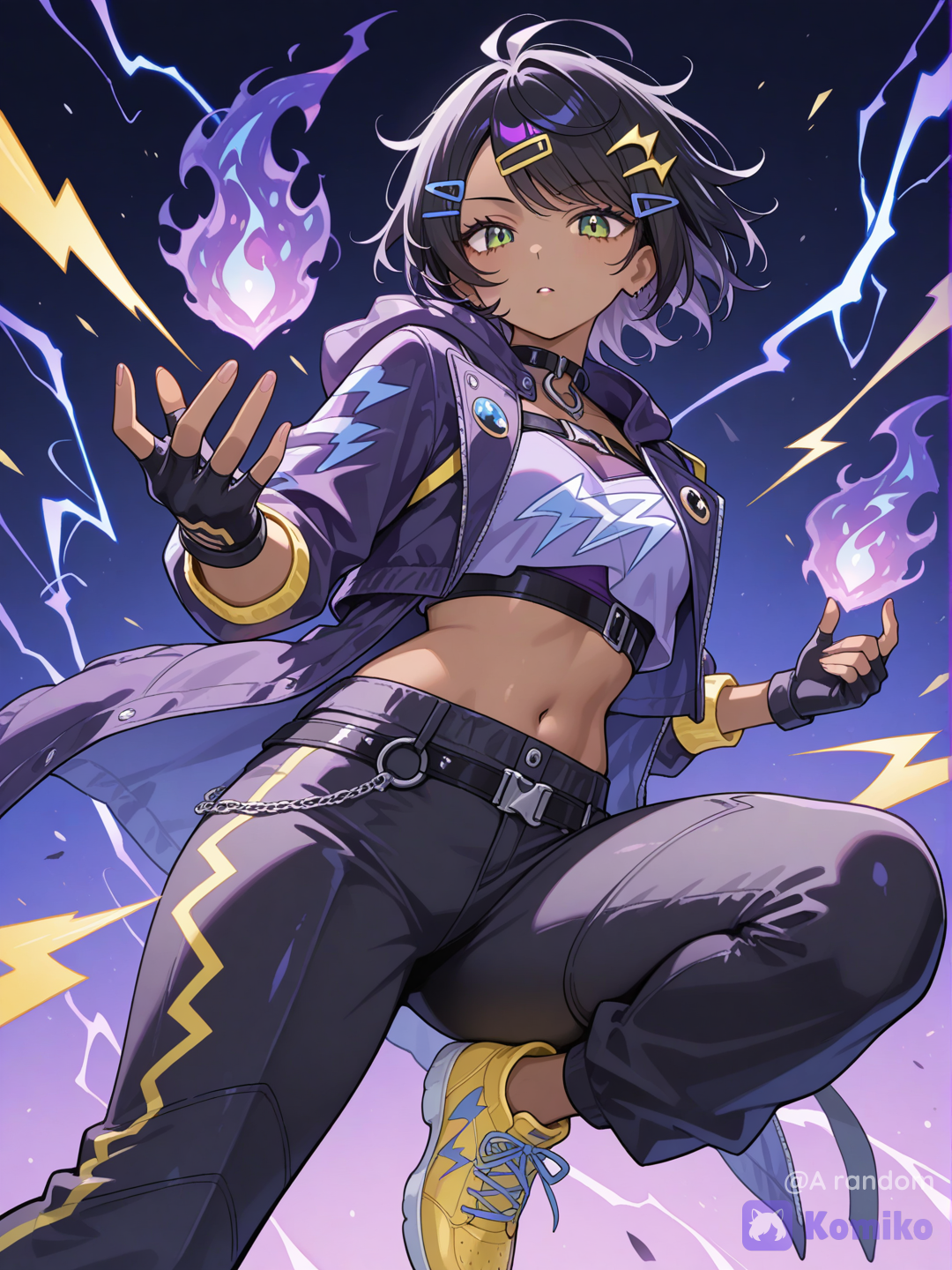 Purple Flames and Blues Rays