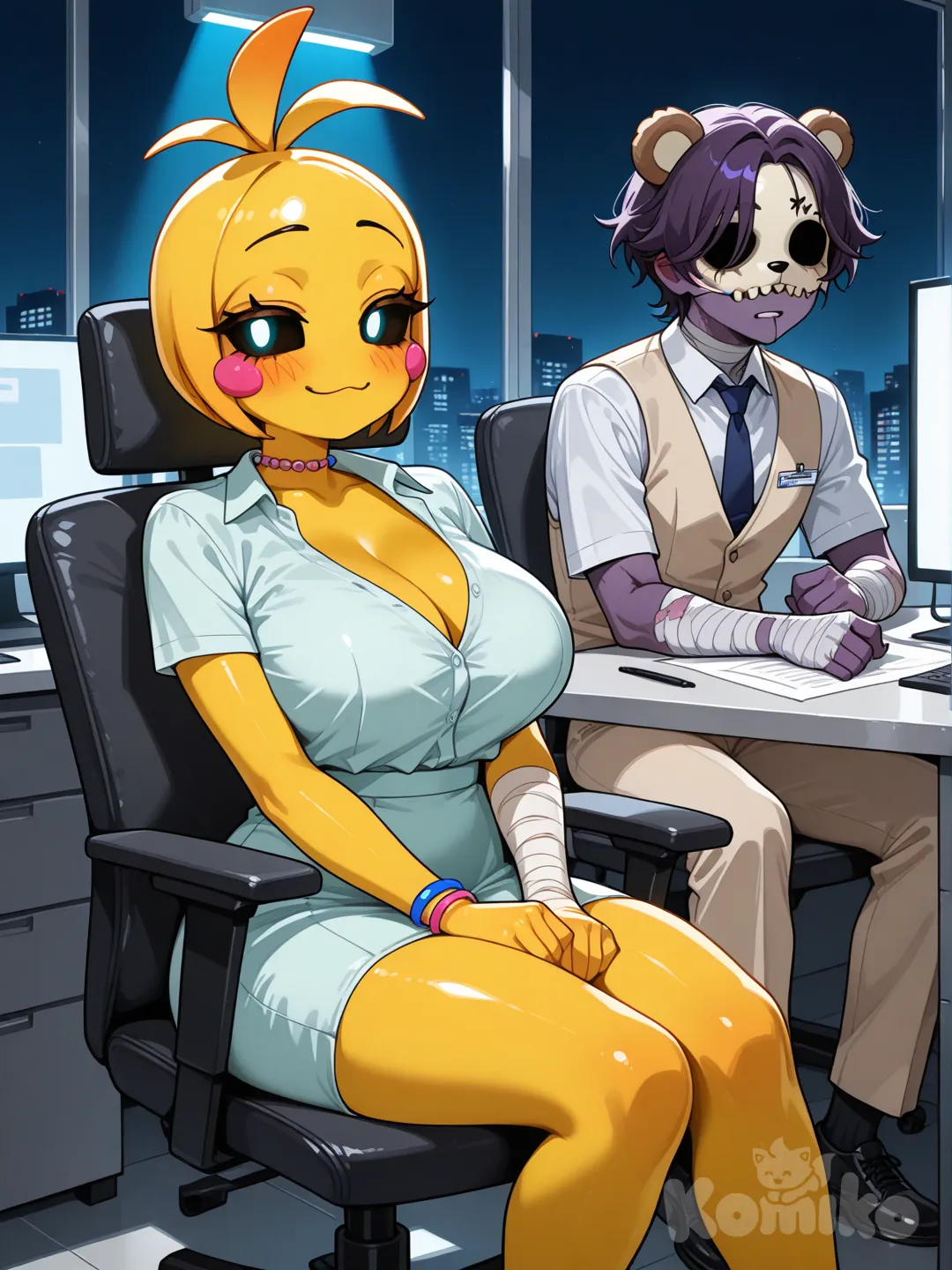 Toy chica junto a Michael afton