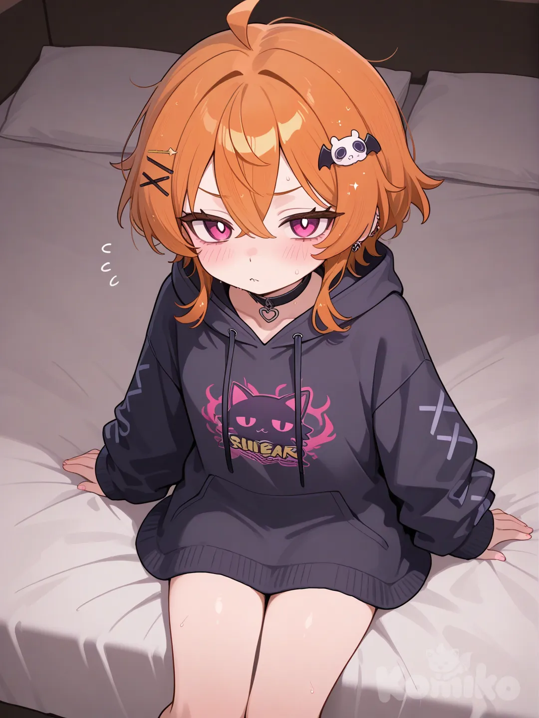 1boy, @Todoroki_Shouto, chibi, blush, kid naked, peepee, full body, top light, onsen, slime (creature) sex