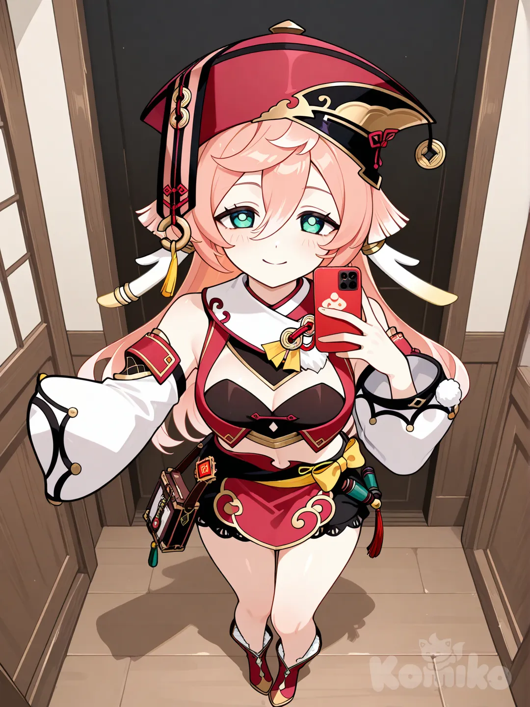 selfie, full body, Yanfei (Genshin Impact)