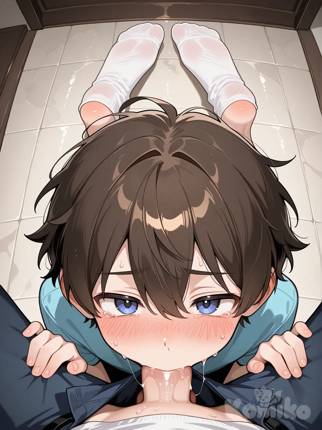 Когда мой братик косячит, то я как старший брат снимаю свои потные носки и заставляю его их нюхать а потом засовываю ему в рот свой член