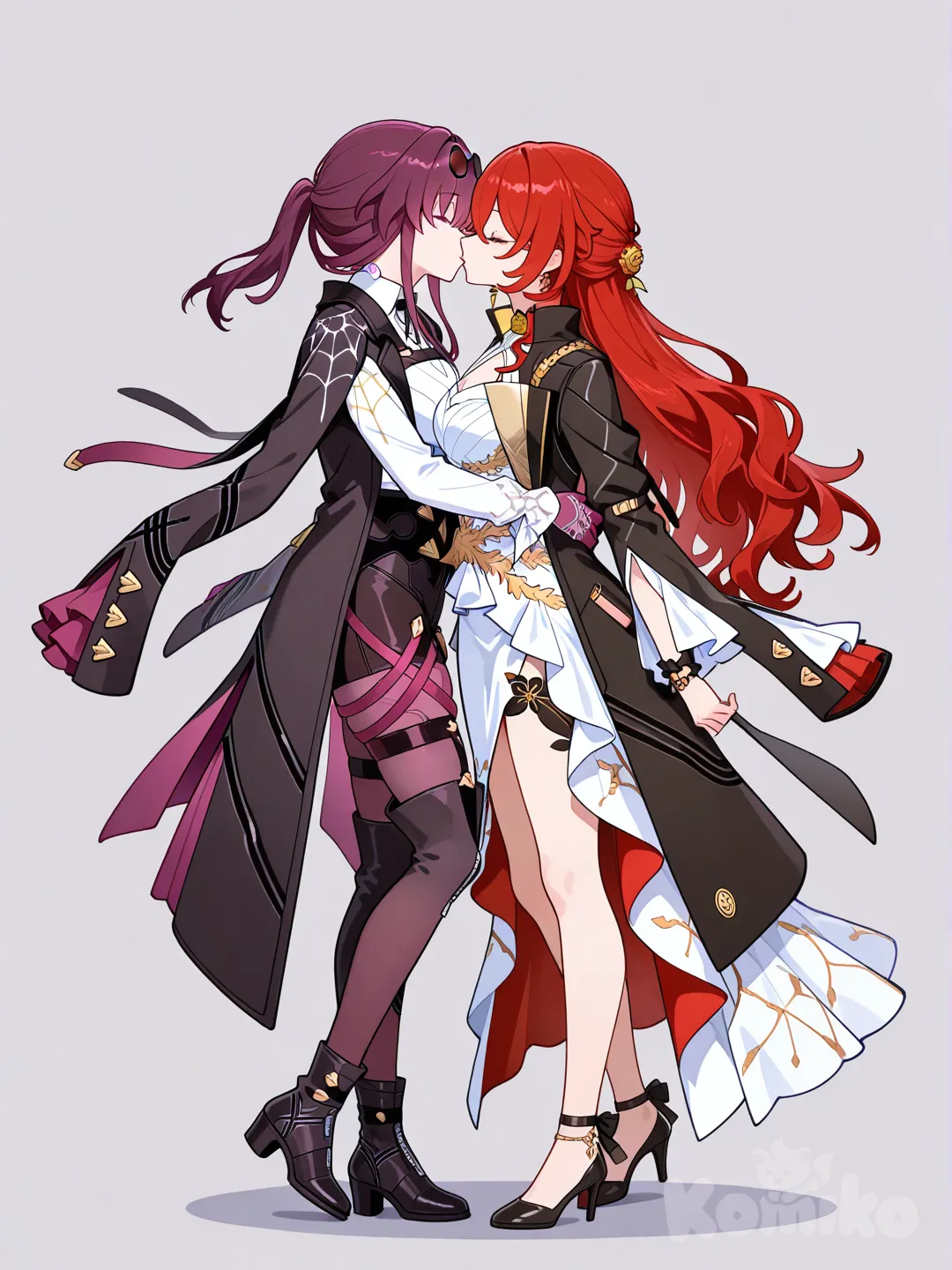 @Kafka_(Honkai:Star_Rail) целуется с @Himeko_(Honkai:Star_Rail), в полный рост