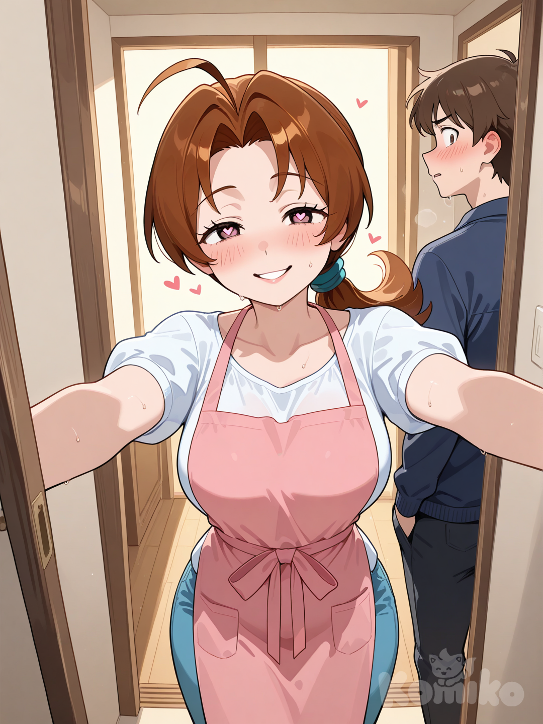 Делия развлекается пока Эш ловит покемонов вдали от дома 