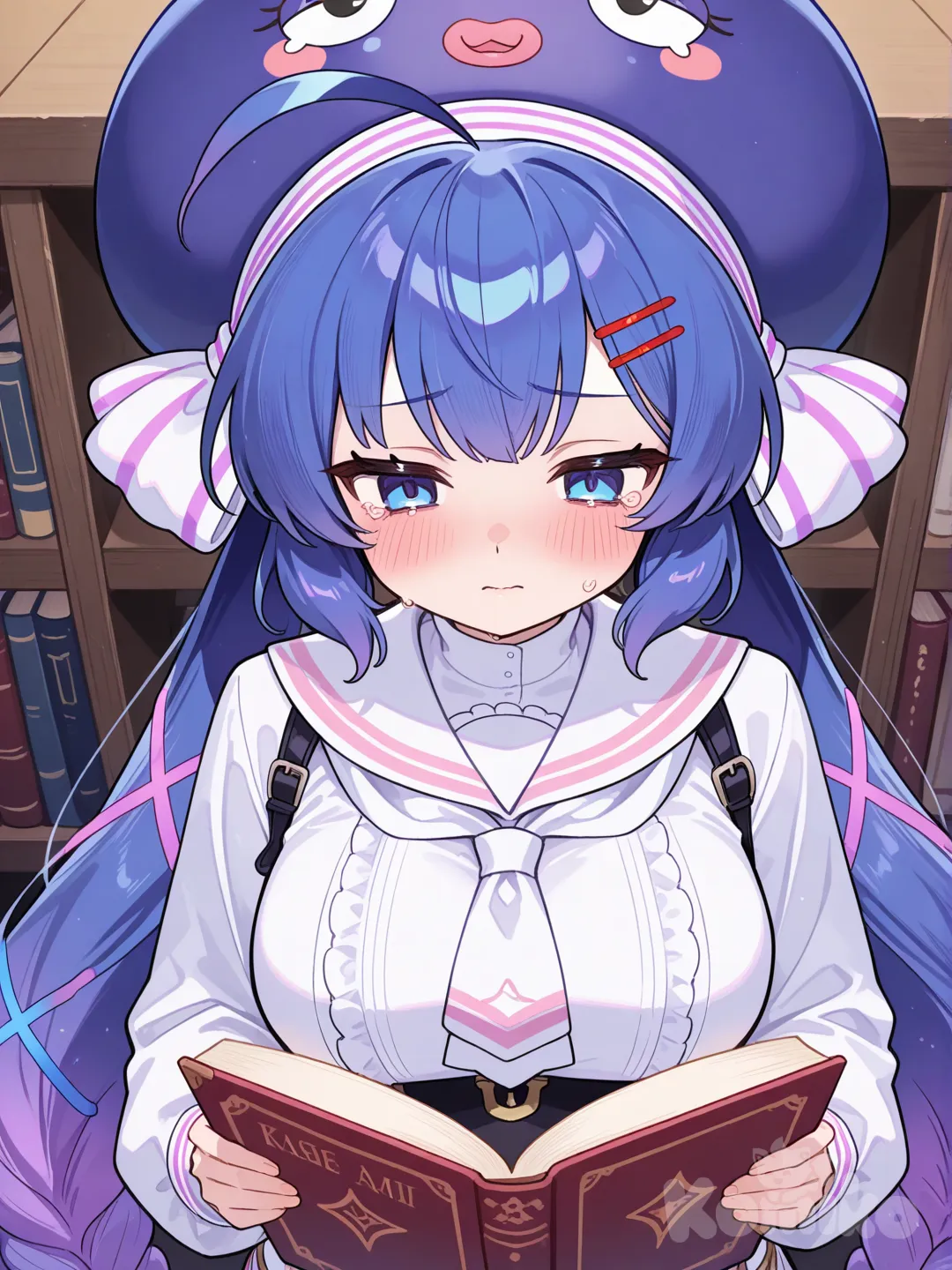 Reading yuri romance about kaai yuki x otomachi una