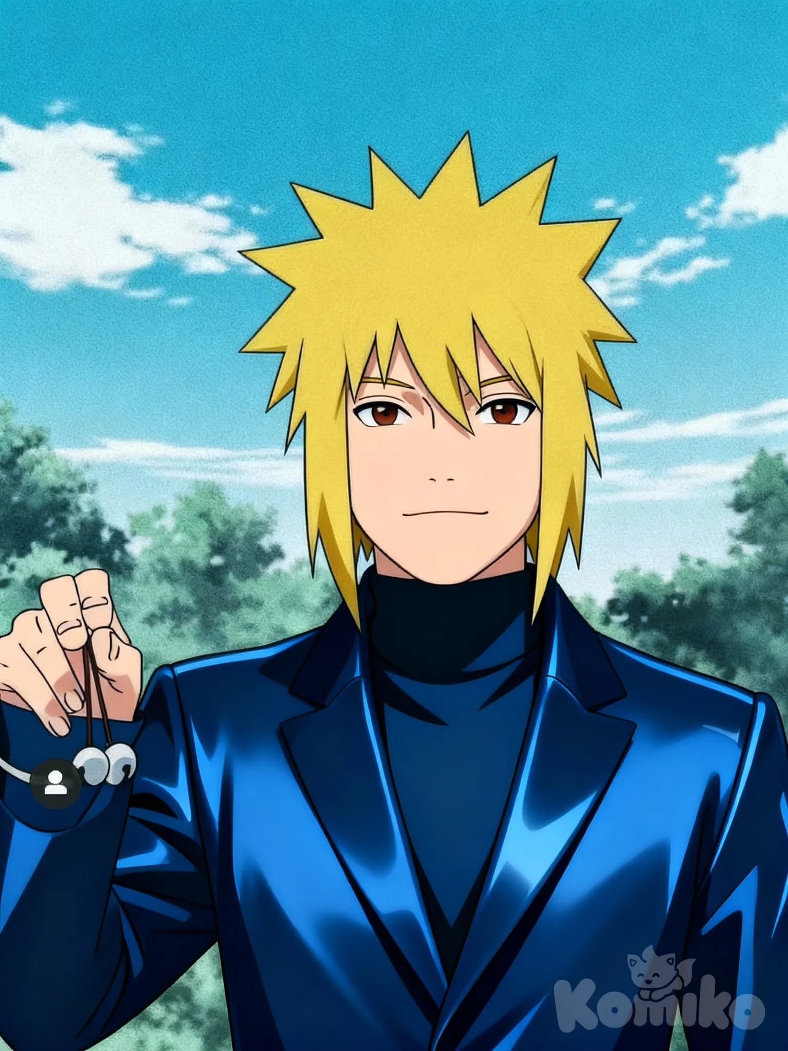 1000078608 quítale la banda de la frente agranda un poco el flequillo hasta que tape solo la frente sin tapar los ojos y ponle una casaca de color azul