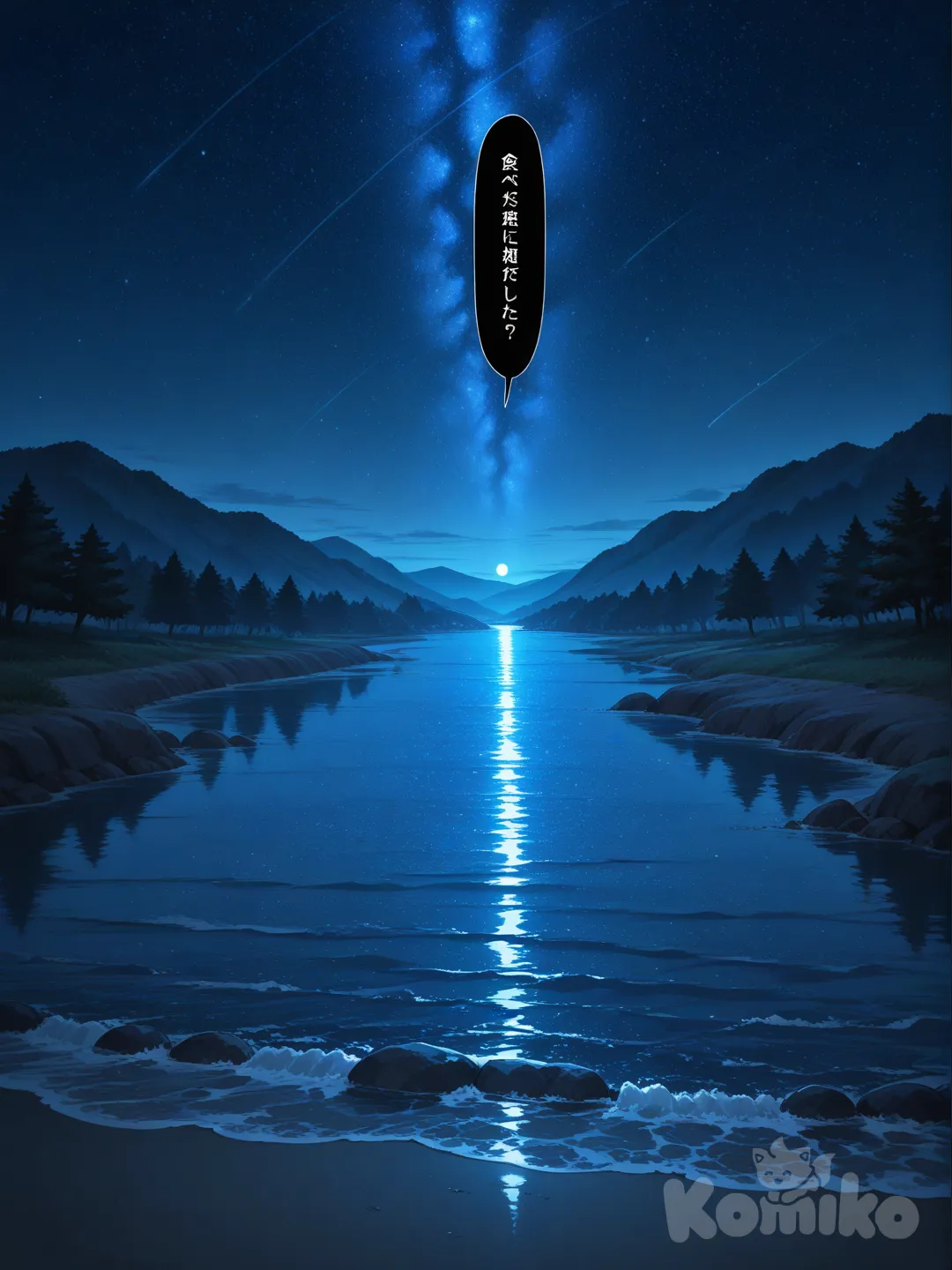 speech bubble, pokemon, night, river