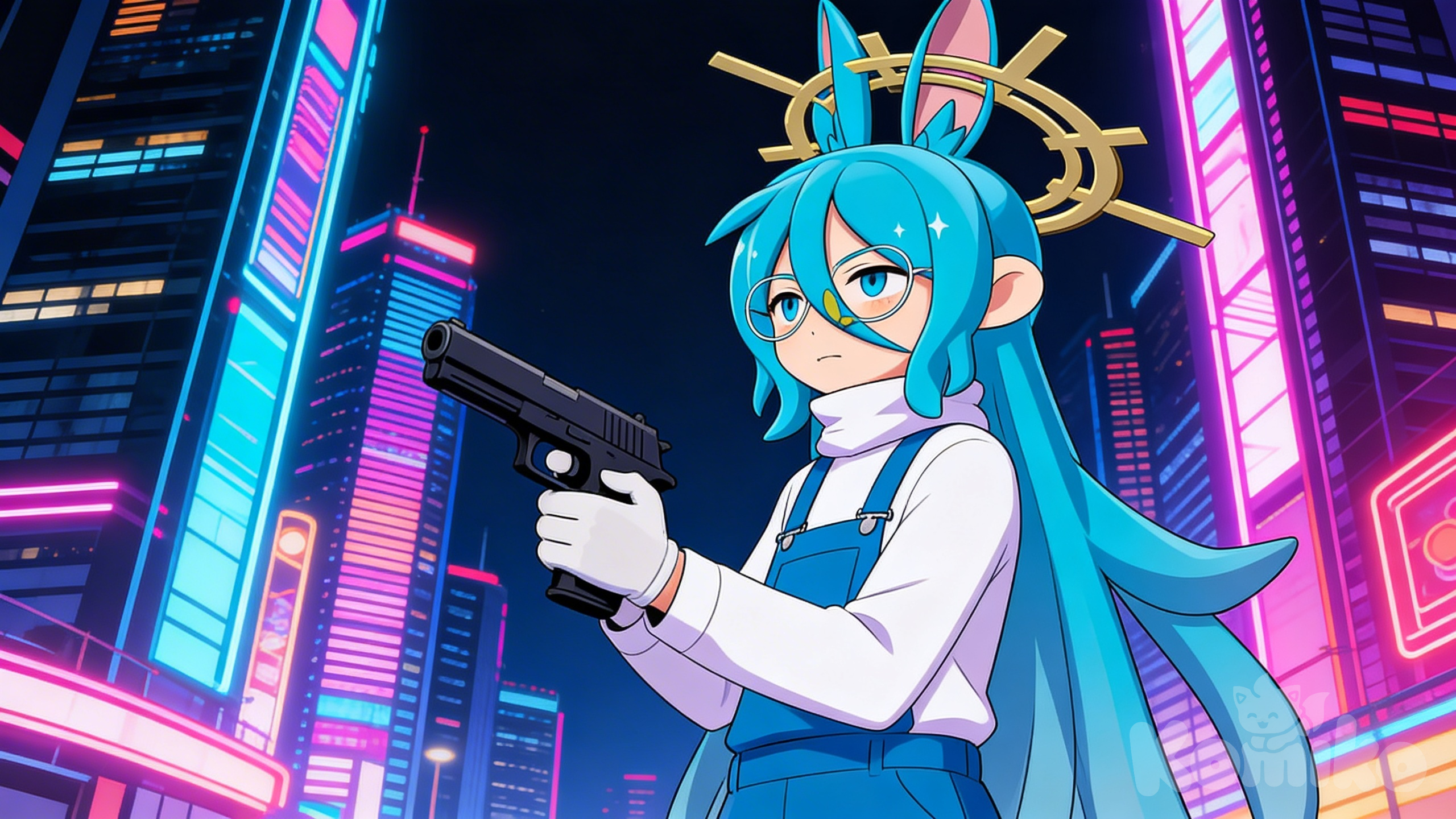 Shiro Shooting in a Futuristic City