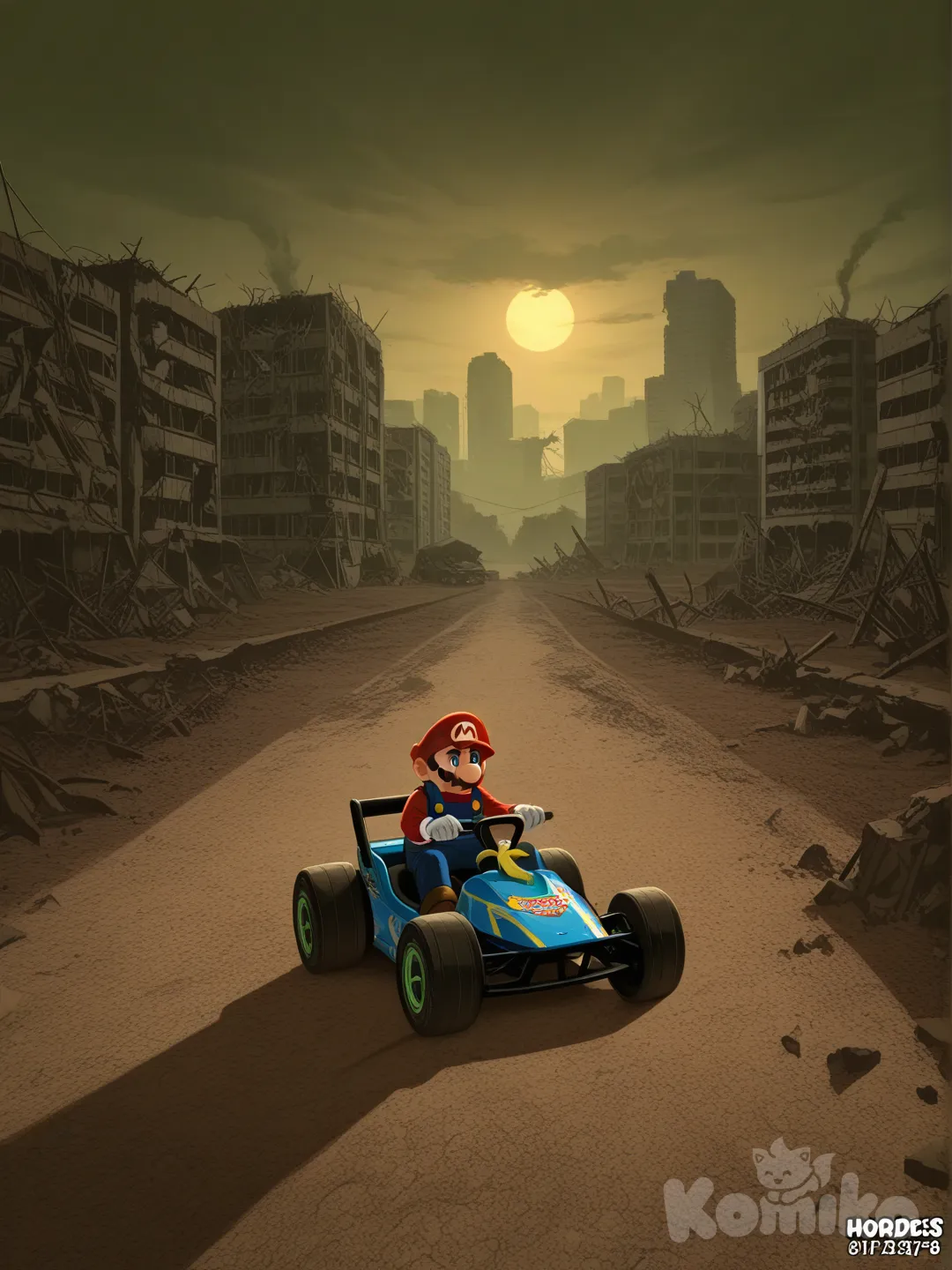 mario kart, post-apocalypse, zombie