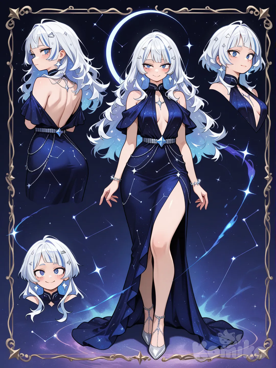 1girl, My Hero Academia style, original character in the world of My Hero Academia, teenager,17 years old, slim, short, kinda curvy, fair skin



ChatGPT
You said:
Hello I am making a my hero academia oc her name is Kosumo Mokuteki her quirk has something to do with cosmic space she's introvert first help me with hair color and style
ChatGPT said:
Here are some hair color + style ideas that fit a cosmic-space-themed, introverted My Hero Academia OC like Kosumo Mokuteki. I’ll give you options with different vibes so you can pick what feels right:

🌌 Color Ideas (Cosmic-Themed)
1. Nebula Purple
A soft purple base with tiny streaks of lighter lavender or midnight blue.

Matches “galaxy” aesthetics without being too loud for an introvert.

2. Star-Black
Jet-black hair with faint shimmering silver strands (like stardust).

Looks normal at a distance but magical up close.

3. Midnight Blue
Deep navy with subtle gradients toward turquoise or violet at the tips.

Reflective of calm night-sky energy.

4. Soft Silver/Platinum
Gives her an ethereal, cosmic-born look.

Works really well if her quirk gives off glow or energy effects.

5. Dark Brown With Cosmic Highlights
Mostly natural-color hair with thin streaks of purple, blue, or silver.

Great if you want her cosmic vibe to be subtle.

🌠 Style Ideas (Fits Introverted / Quiet Personality)
1. Long, Straight, Soft Layers
Simple, elegant, quiet.

The cosmic coloring stands out without the style being too flashy.

2. Low Ponytail or Side Ponytail
Practical for combat.

Gives her a reserved, tidy vibe.

3. Shoulder-Length With Wispy Bangs
Soft, approachable, but still modest.

Bangs help partially hide her face—perfect for an introvert.

4. Half-Up Bun (“Galaxy Bun”)
The top bun can look like a tiny planet.

Still subtle if the rest of the hair flows naturally.

5. Short Bob With Subtle Waves
If you want her to look calm and thoughtful.

Works well with dark or silver shades.

🌙 A few strong combinations
Black hair with silver stardust + low ponytail

Midnight blue ombré + straight hair with side bangs

Lavender highlights on dark brown + shoulder-length cut

Silver hair + soft waves and curtain bangs

Nebula purple + half-up cosmic bun

If you want, I can help you:
✨ pick the best one based on her personality
✨ design her hero costume
✨ refine her quirk concept
✨ create her backstory or hero name

Which hair concept do you like most?

You said:
How about some nice dark blue hair with white highlights and a long fluffy messy woldcut
ChatGPT said:
That sounds perfect for her cosmic theme and introverted vibe!
Here’s a polished version of that idea so you can visualize it clearly:

🌌 Hair Concept for Kosumo Mokuteki
Color
Base: Deep dark blue—like a night sky just before midnight.

Highlights: Thin, scattered white streaks that resemble starlight.

The contrast gives her a natural “galaxy shimmer” without being too flashy.

Style
Long, fluffy, messy wolfcut

Lots of layered texture, with longer pieces in the back.

Wispy front layers that frame her face, great for an introvert who likes some cover.

The fluffy, uneven layers give her a wild, cosmic energy—like a drifting nebula that still feels soft.

Optional extra touches
The white highlights could concentrate at the tips, like fading starlight.

When she uses her quirk, the white streaks could glow faintly.

The messy wolfcut makes her look effortlessly cool, not overly styled—perfect for a quiet character. 

Eyes:

Violet-Blue

A muted indigo that hints at space and nebula energy.

Unique but still gentle.

Eye shape:

Soft, Downturned Eyes

Gives a calm, thoughtful, gentle expression.

Fits an introverted character who observes more than she speaks.

Narrow, Sleepy Eyes

Suggests someone quiet, reserved, and introspective.

Works great for characters who stay in their own world.

Face & Skin:

ChatGPT
You said:
Hello I am making a my hero academia oc her name is Kosumo Mokuteki her quirk has something to do with cosmic space she's introvert first help me with hair color and style
ChatGPT said:
Here are some hair color + style ideas that fit a cosmic-space-themed, introverted My Hero Academia OC like Kosumo Mokuteki. I’ll give you options with different vibes so you can pick what feels right:

🌌 Color Ideas (Cosmic-Themed)
1. Nebula Purple
A soft purple base with tiny streaks of lighter lavender or midnight blue.

Matches “galaxy” aesthetics without being too loud for an introvert.

2. Star-Black
Jet-black hair with faint shimmering silver strands (like stardust).

Looks normal at a distance but magical up close.

3. Midnight Blue
Deep navy with subtle gradients toward turquoise or violet at the tips.

Reflective of calm night-sky energy.

4. Soft Silver/Platinum
Gives her an ethereal, cosmic-born look.

Works really well if her quirk gives off glow or energy effects.

5. Dark Brown With Cosmic Highlights
Mostly natural-color hair with thin streaks of purple, blue, or silver.

Great if you want her cosmic vibe to be subtle.

🌠 Style Ideas (Fits Introverted / Quiet Personality)
1. Long, Straight, Soft Layers
Simple, elegant, quiet.

The cosmic coloring stands out without the style being too flashy.

2. Low Ponytail or Side Ponytail
Practical for combat.

Gives her a reserved, tidy vibe.

3. Shoulder-Length With Wispy Bangs
Soft, approachable, but still modest.

Bangs help partially hide her face—perfect for an introvert.

4. Half-Up Bun (“Galaxy Bun”)
The top bun can look like a tiny planet.

Still subtle if the rest of the hair flows naturally.

5. Short Bob With Subtle Waves
If you want her to look calm and thoughtful.

Works well with dark or silver shades.

🌙 A few strong combinations
Black hair with silver stardust + low ponytail

Midnight blue ombré + straight hair with side bangs

Lavender highlights on dark brown + shoulder-length cut

Silver hair + soft waves and curtain bangs

Nebula purple + half-up cosmic bun

If you want, I can help you:
✨ pick the best one based on her personality
✨ design her hero costume
✨ refine her quirk concept
✨ create her backstory or hero name

Which hair concept do you like most?

You said:
How about some nice dark blue hair with white highlights and a long fluffy messy woldcut
ChatGPT said:
That sounds perfect for her cosmic theme and introverted vibe!
Here’s a polished version of that idea so you can visualize it clearly:

🌌 Hair Concept for Kosumo Mokuteki
Color
Base: Deep dark blue—like a night sky just before midnight.

Highlights: Thin, scattered white streaks that resemble starlight.

The contrast gives her a natural “galaxy shimmer” without being too flashy.

Style
Long, fluffy, messy wolfcut

Lots of layered texture, with longer pieces in the back.

Wispy front layers that frame her face, great for an introvert who likes some cover.

The fluffy, uneven layers give her a wild, cosmic energy—like a drifting nebula that still feels soft.

Optional extra touches
The white highlights could concentrate at the tips, like fading starlight.

When she uses her quirk, the white streaks could glow faintly.

The messy wolfcut makes her look effortlessly cool, not overly styled—perfect for a quiet character.

If you want, I can help you next with:
✨ her eye color
✨ her quirk details
✨ her hero costume
✨ her hero name

Which do you want to work on next?

You said:
Eye color and shape she's introverted
ChatGPT said:
Here are some eye color + eye shape ideas that match an introverted, cosmic-themed character like Kosumo Mokuteki:

🌙 Eye Color Ideas (Cosmic & Soft)
1. Deep Midnight Blue
Almost black unless light hits it.

Gives her a calm, mysterious aura.

Matches her dark-blue hair perfectly.

2. Silver-Grey
Soft, reflective, slightly ethereal.

Feels “star-like” without being intense.

Works well for introverts—quiet but striking.

3. Violet-Blue
A muted indigo that hints at space and nebula energy.

Unique but still gentle.

4. Pale Ice Blue
Soft, quiet, almost glowy.

Looks dreamy and distant—great for a space-themed introvert.

5. Cosmic Gradient (subtle)
Mostly dark blue with a faint shift to white or silver near the pupil.

Looks like a tiny galaxy swirl if someone looks closely.

🌘 Eye Shape Ideas (Introverted Personality)
1. Soft, Downturned Eyes
Gives a calm, thoughtful, gentle expression.

Fits an introverted character who observes more than she speaks.

2. Narrow, Sleepy Eyes
Suggests someone quiet, reserved, and introspective.

Works great for characters who stay in their own world.

🌌 Face Structure
 Soft, Delicate Features
Smooth jawline, not sharp or angular.

Slightly rounded cheeks that give a gentle, approachable look.

Works well for an introverted character who isn’t trying to look intimidating.

 Small, Subtle Nose
A straight or slightly upturned nose fits her quiet aesthetic.

Nothing too bold or dramatic.

 Soft Lips
Lightly defined, natural-looking lips.

Maybe a soft “resting neutral” expression—not smiling often but not frowning either.

Gives her a calm, observant look.

 Bangs + Hidden Expression
Her wolfcut’s wispy bangs partially cover her forehead and eyes.

This adds to her shy and mysterious presence

Uniform:

🌙 Kosumo wears a flowing A-line prom dress in deep midnight blue that fades into soft silver at the bottom, resembling the night sky. The dress has subtle silver constellation patterns and a gentle off-the-shoulder sheer layer that sparkles like stardust. She pairs it with small moon-shaped earrings, a star bracelet, low silver heels, and a few tiny star clips in her hair. The overall look is elegant, cosmic, and perfectly suited to her quiet, introverted personality.

Character Sheets , multiple facial Expressions , cosmic quirk.weapons,full body.