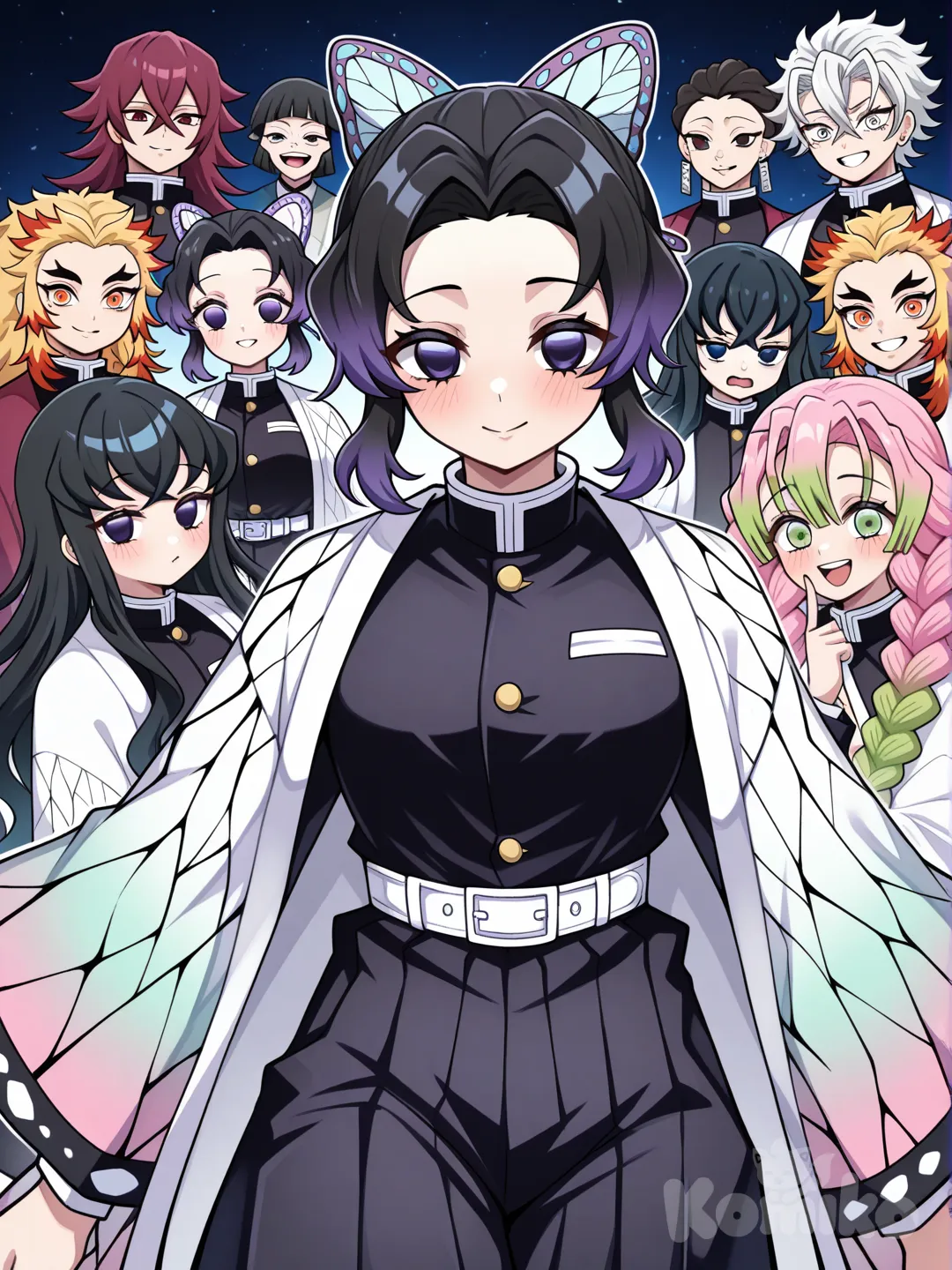 @Tomioka_Giyuu, @Rengoku_Kyoujurou, @Kochou_Shinobu, @Kanroji_Mitsuri, @Shinazugawa_Sanemi, @Iguro_Obanai, @Tokitou_Muichirou