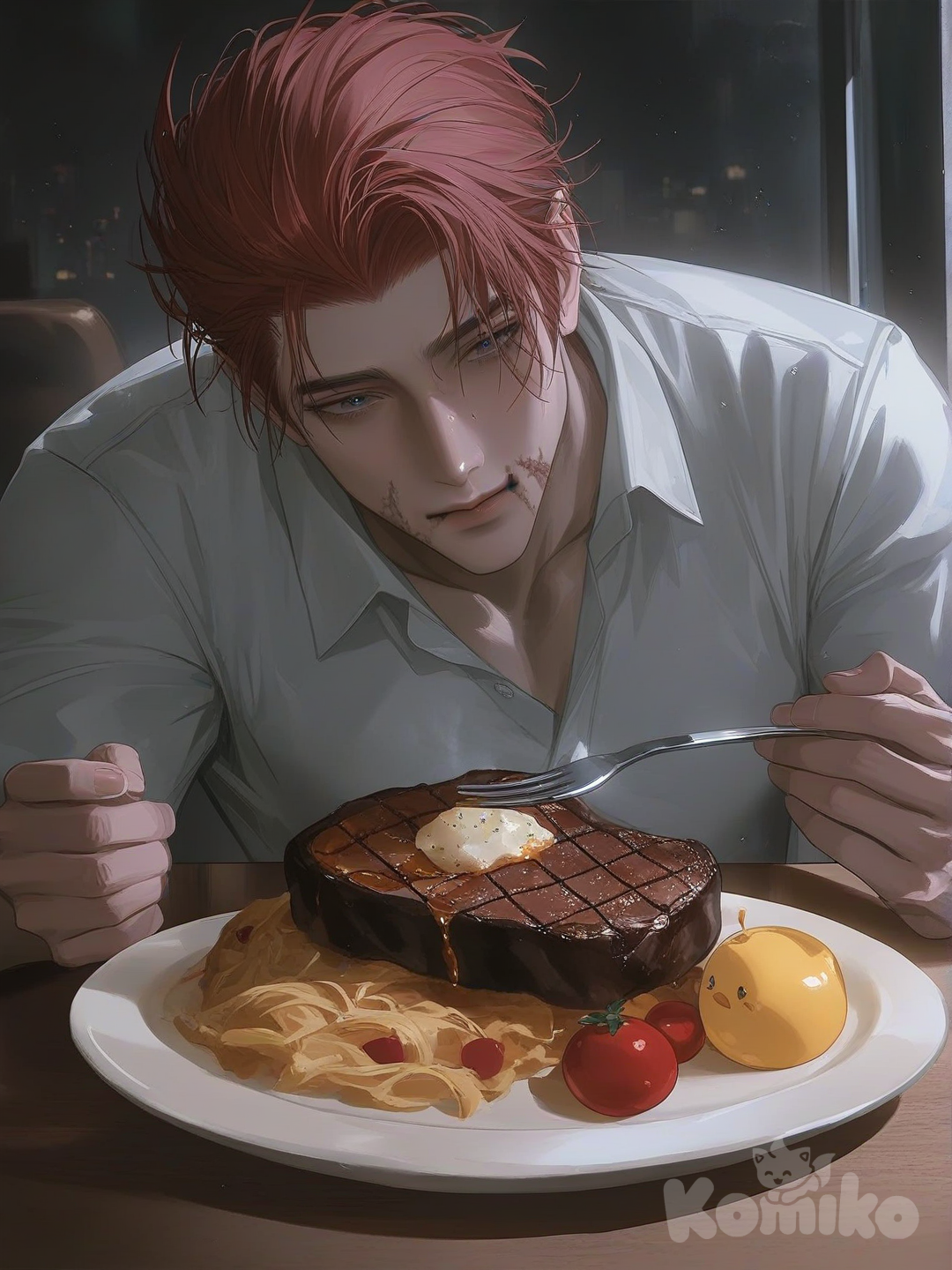 Taking him out to eat||second pic version 