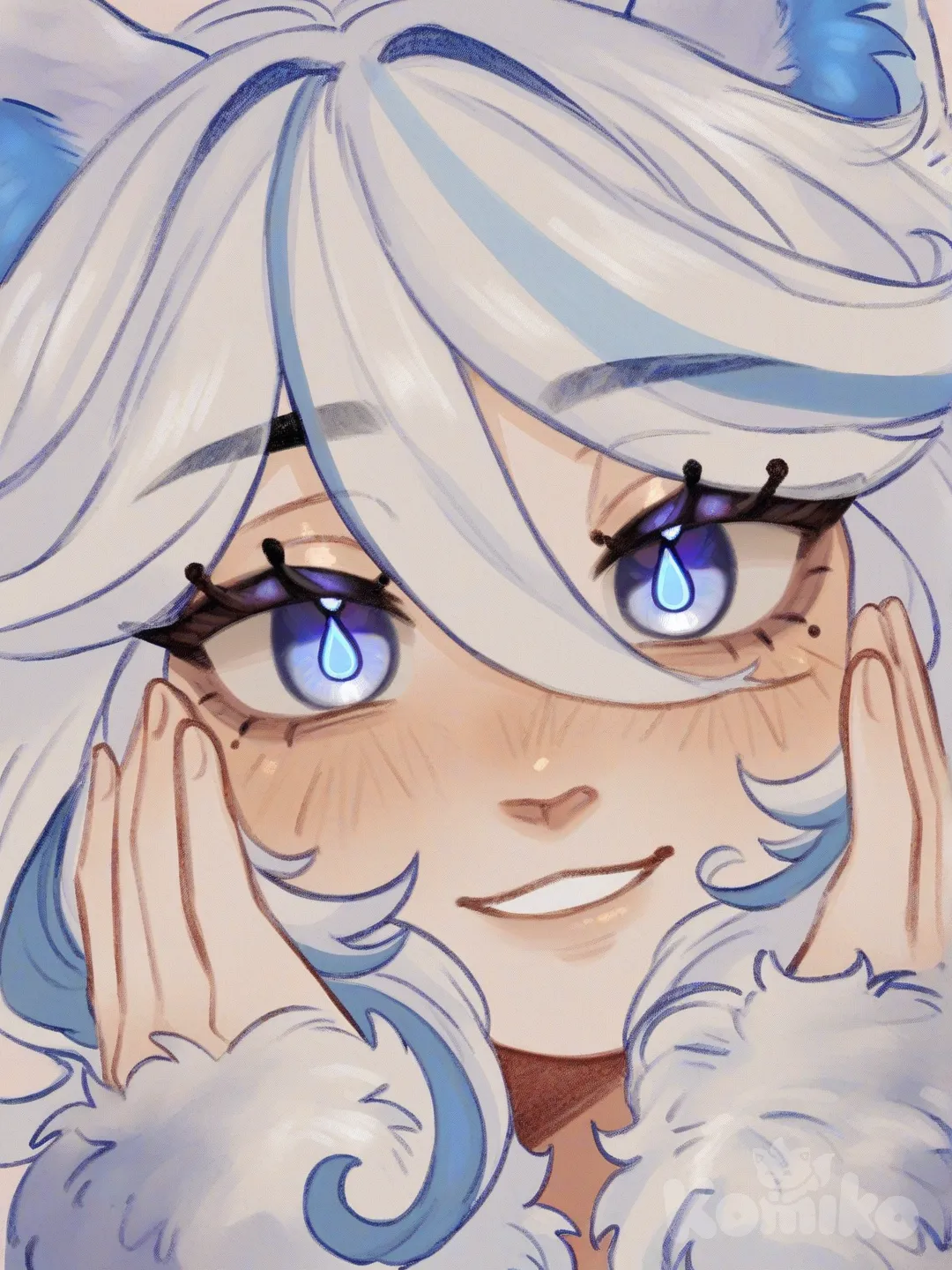 Furina with cat ears and tail 